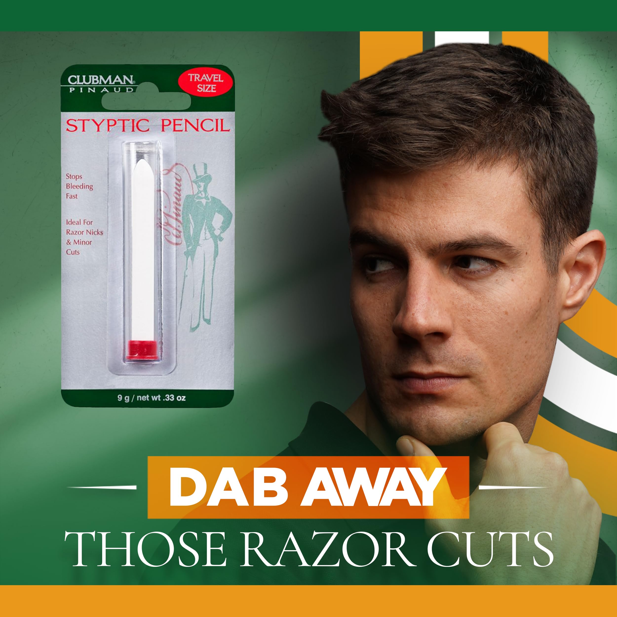 Clubman Pinaud Travel Size Styptic Pencil Quick Nick Cut Healing for Shaving - Thumbnail 2
