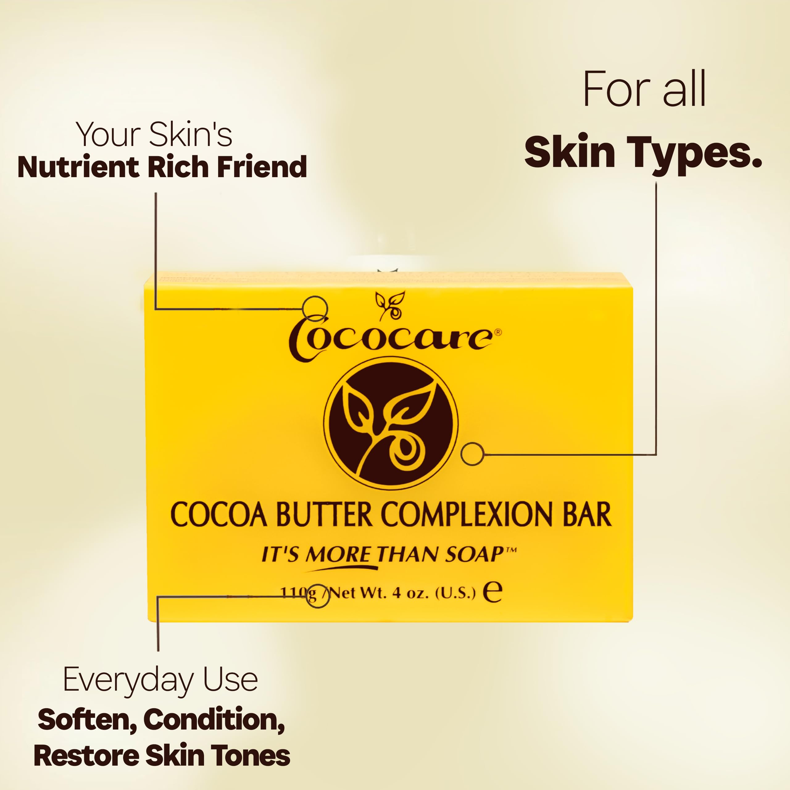 Cococare Cocoa Butter Complexion Bar Soap Gentle Cleansing Hydrating Bar Soap 4 - Thumbnail 2