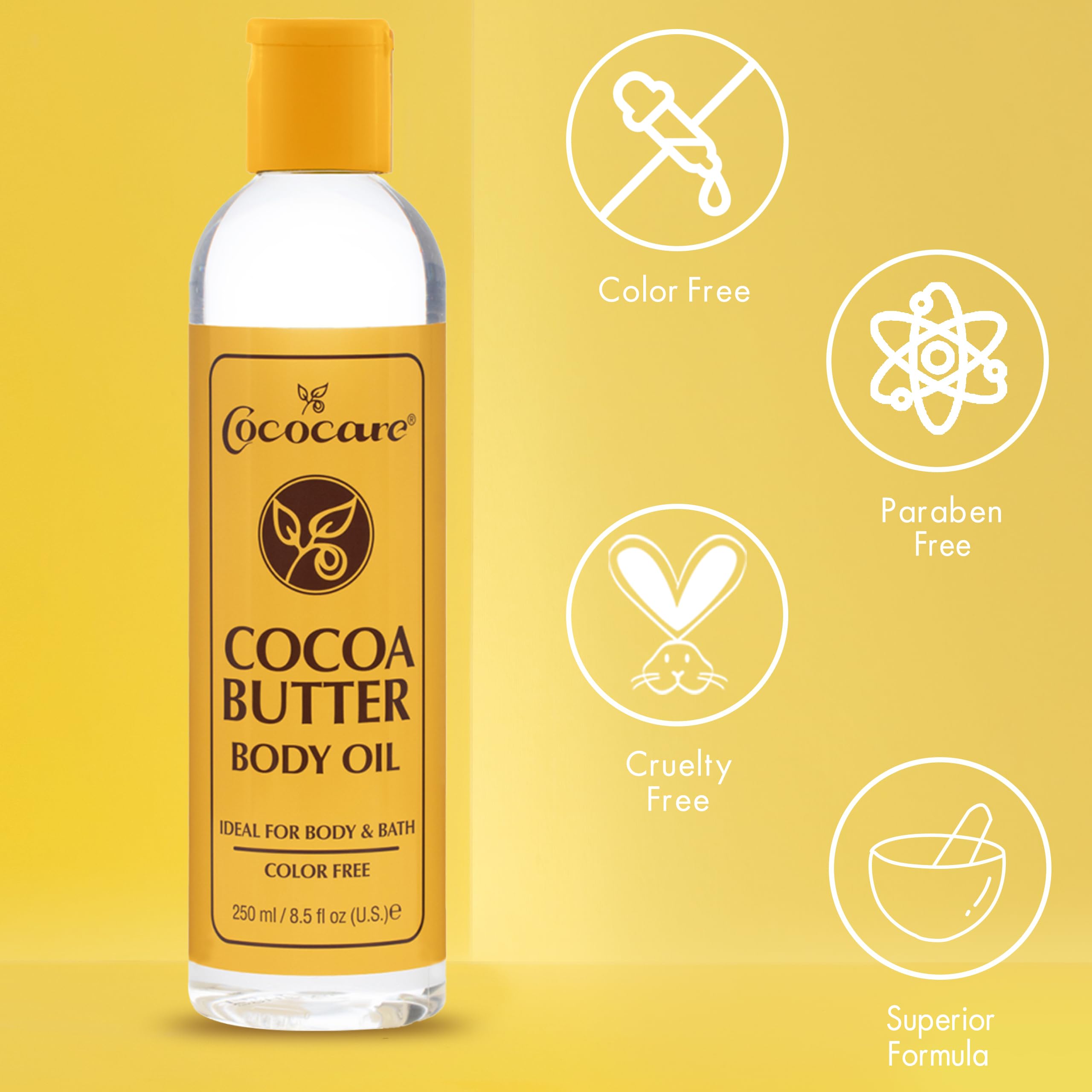 Cococare Cocoa Butter Body Oil Lightweight and Fast Absorbing 8.5 Fl Oz