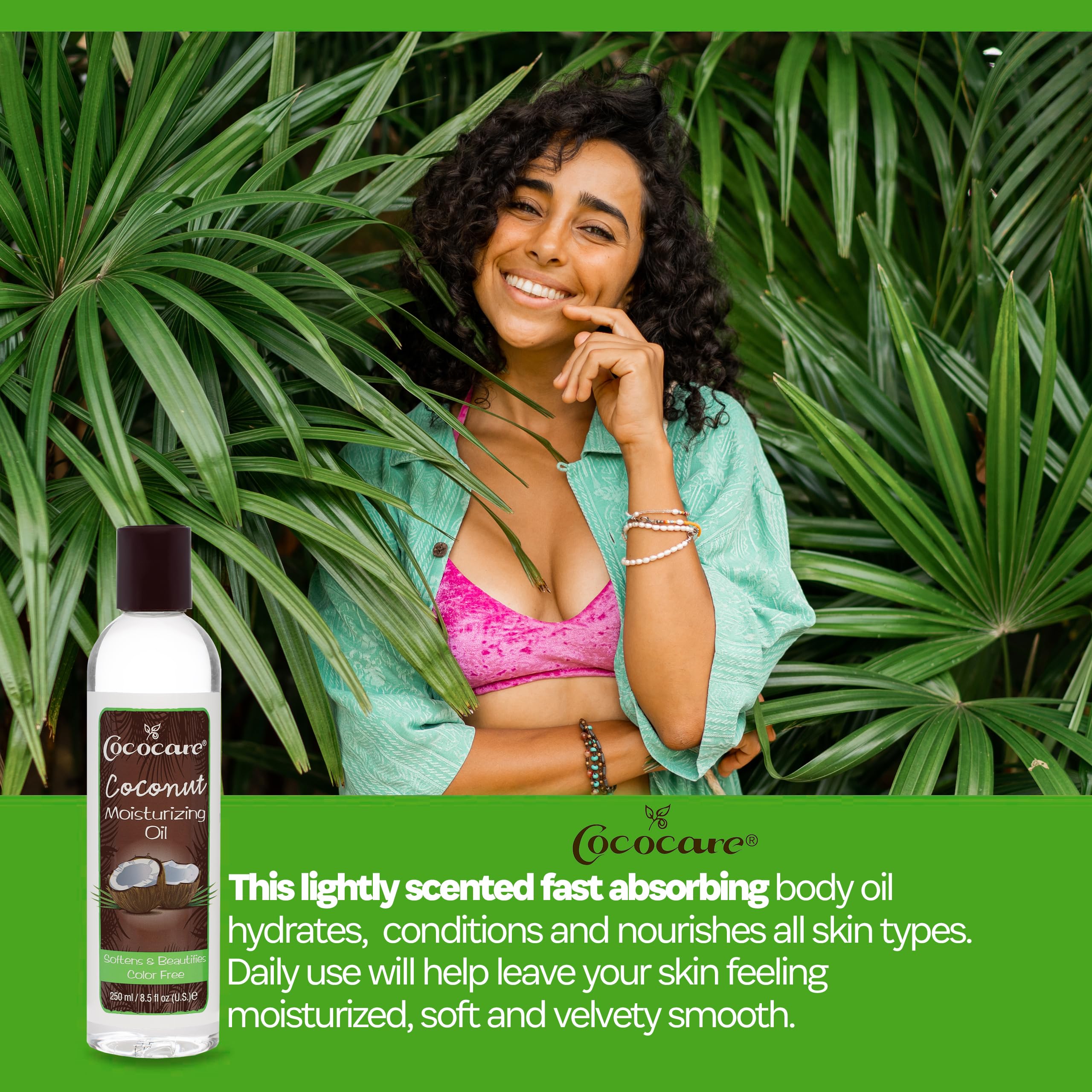 Cococare Coconut Moisturizing Oil 8.5 Fl Oz. Formulated With Natural Coconut