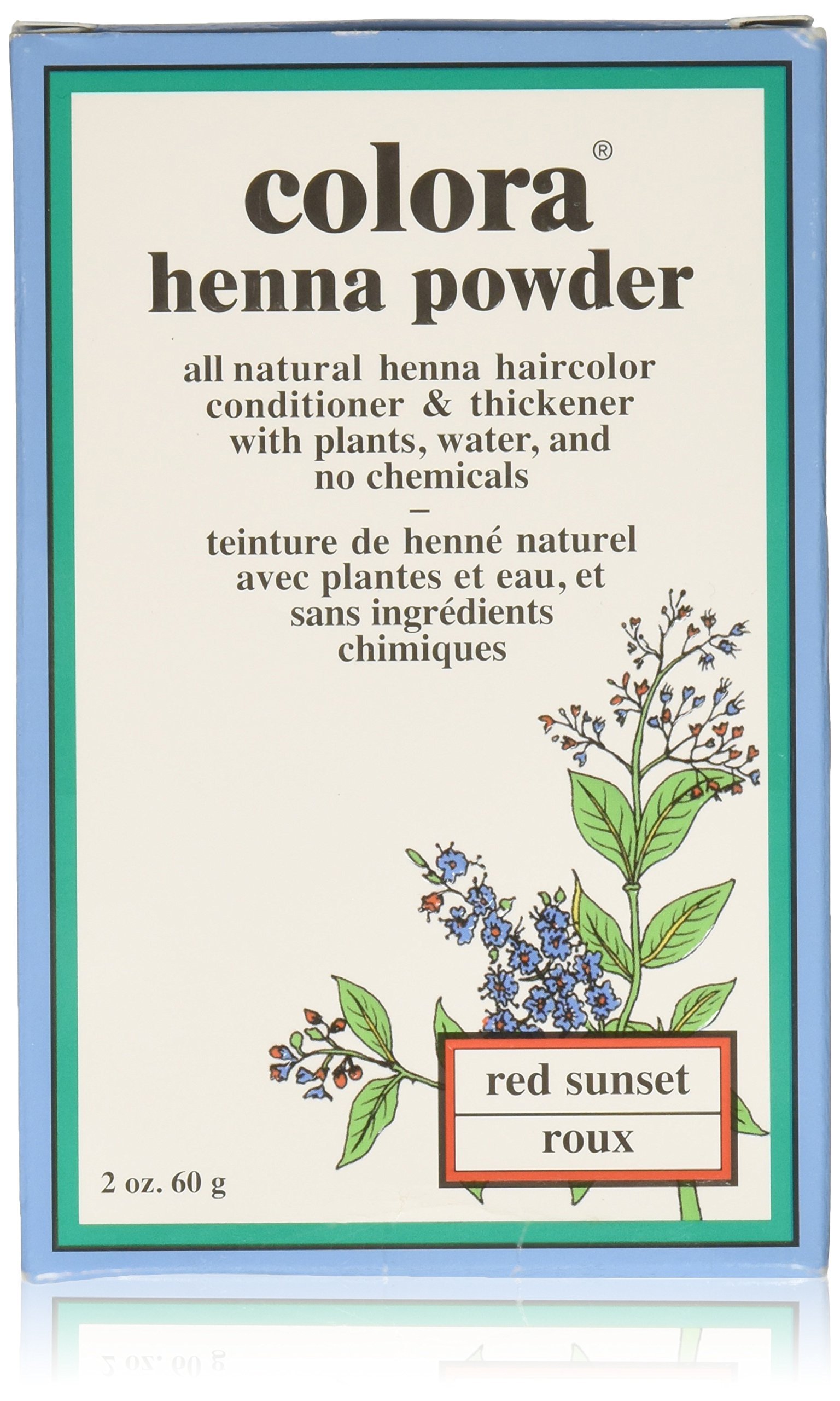 Colora Henna Powder Hair Color Red Sunset 2 oz (Set)