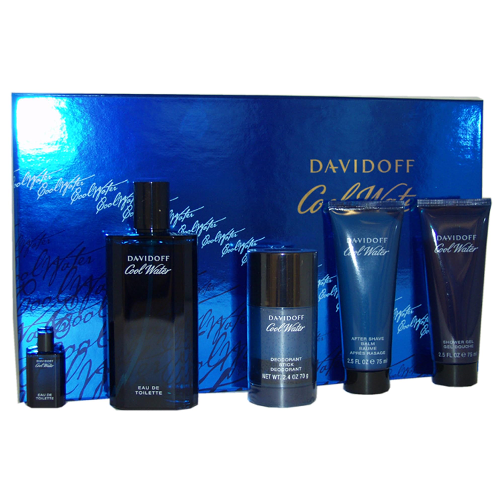 COOL WATER(M)(H/B)5PC SET(4.2oz EDT SP, 2.4oz DeoStick, 2.5oz A/Shave Balm, 2.5oz S/Gel, 15ml edt)