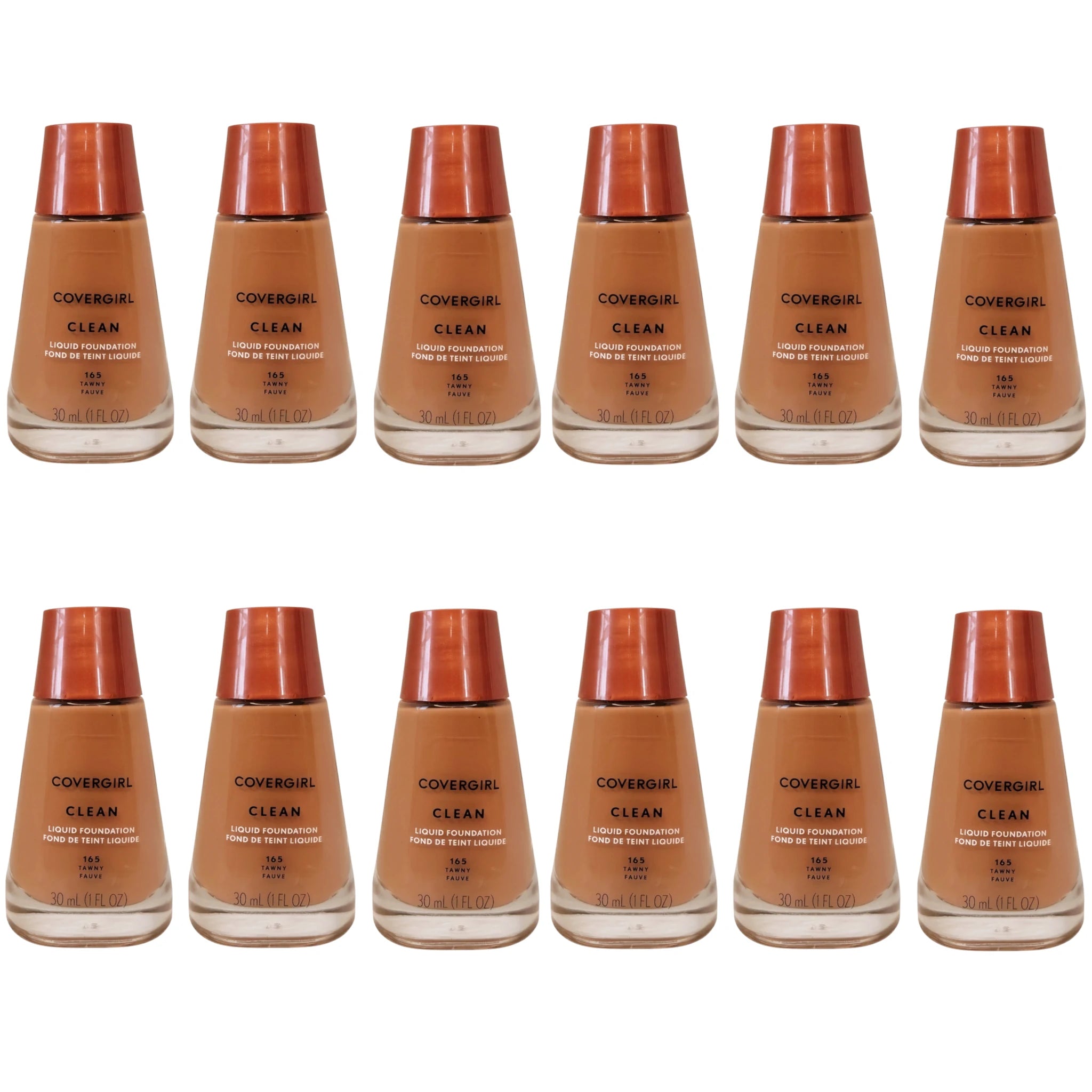 (12-pack) Covergirl Clean Liquid Foundation #165 Tawny