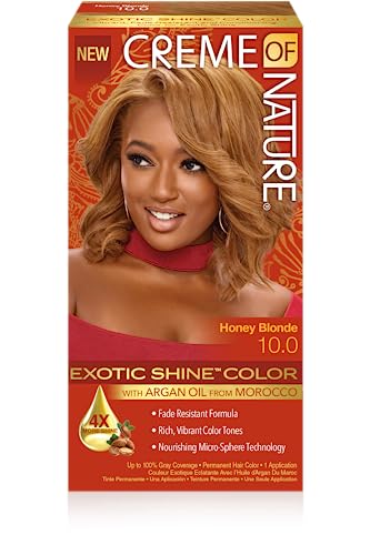 Exotic Shine Hair Color By Creme of Nature 10.0 Honey Blonde With Argan Oil - Thumbnail 3