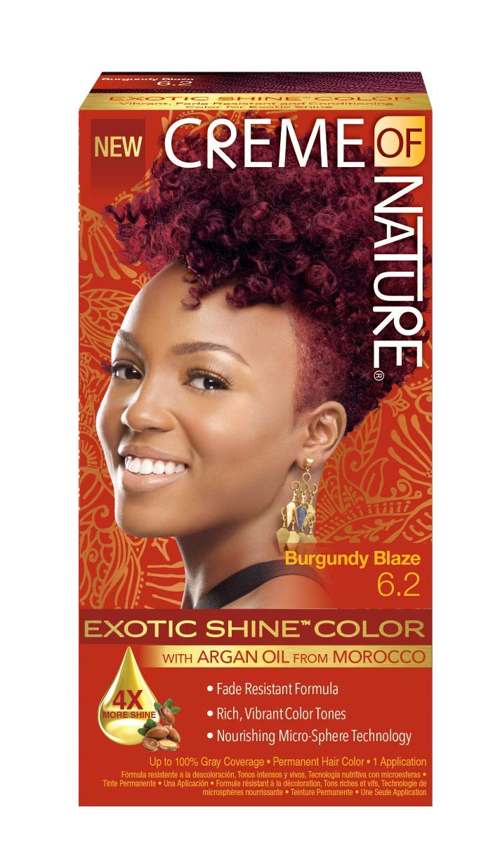 Exotic Shine Hair Color By Creme of Nature 6.2 Burgundy Blaze With Argan Oil