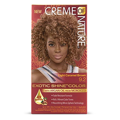 Creme of Nature Exotic Shine Hair Color 9.2 Light Caramel Brown With Argan Oil - Thumbnail 2
