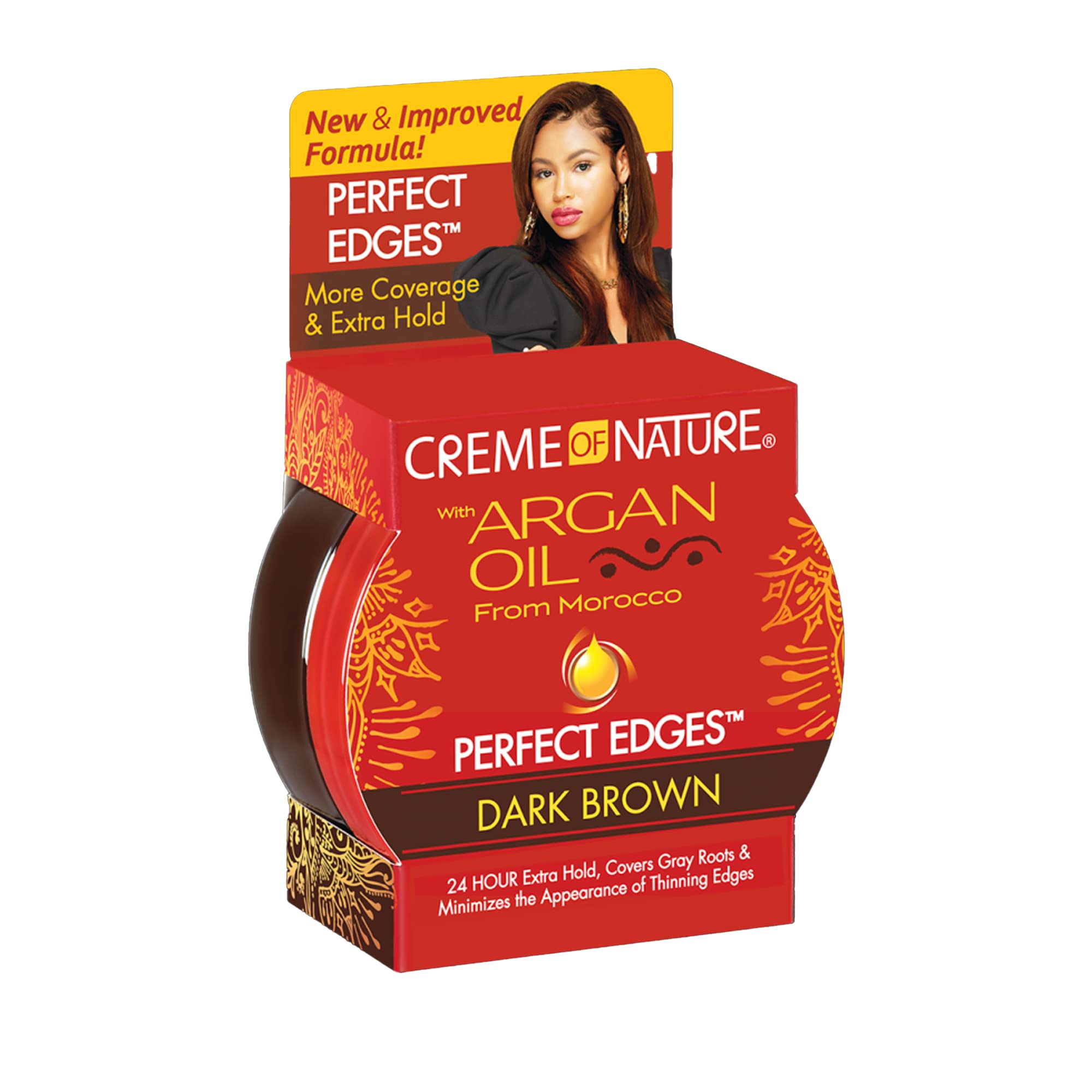 Creme of Nature Perfect Edges™ Dark Brown Edge Control Gel 24 Hour Hold With - Thumbnail 2
