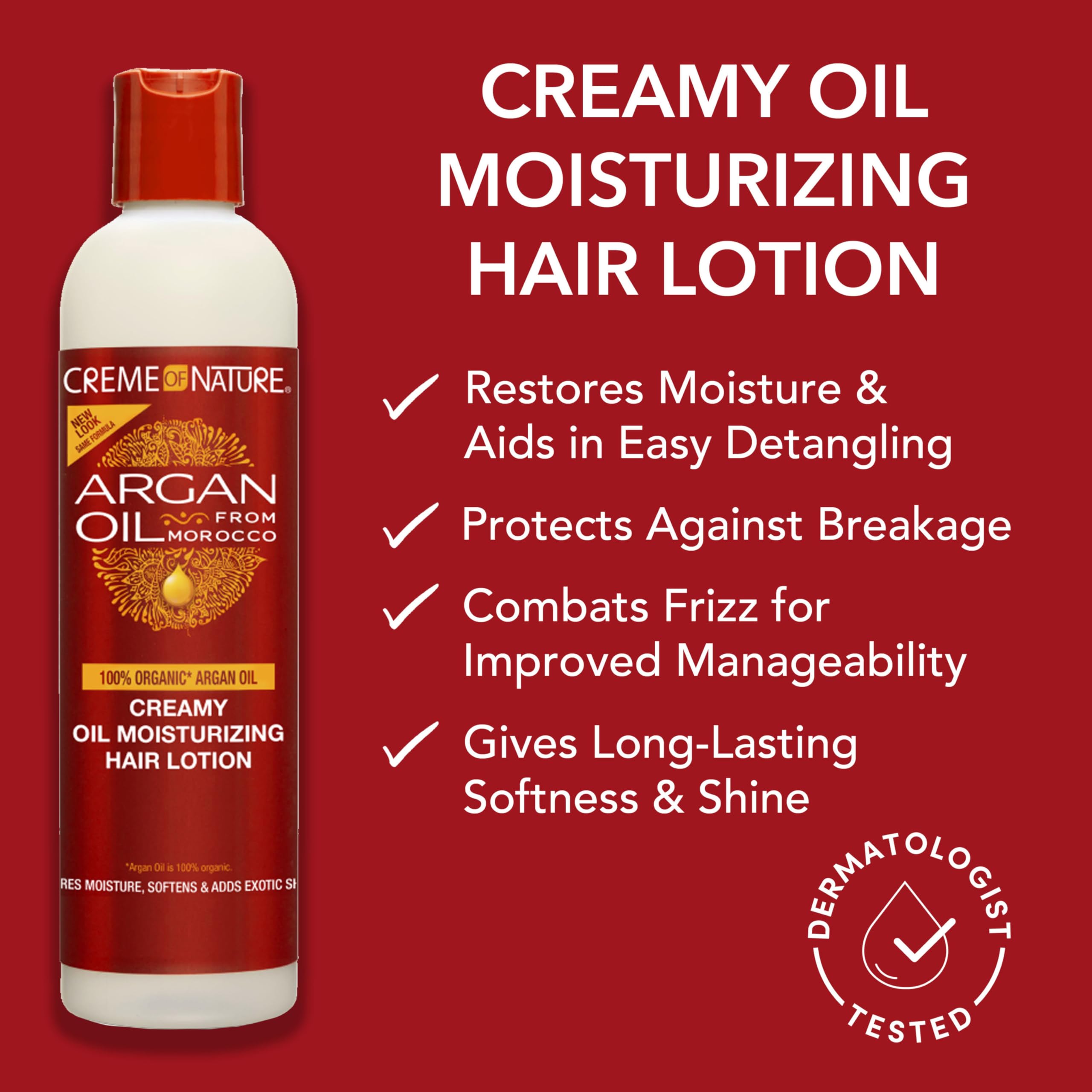 Creme of Nature Argan Oil From Morocco Creamy Oil Moisturizing Hair Lotion - Thumbnail 3