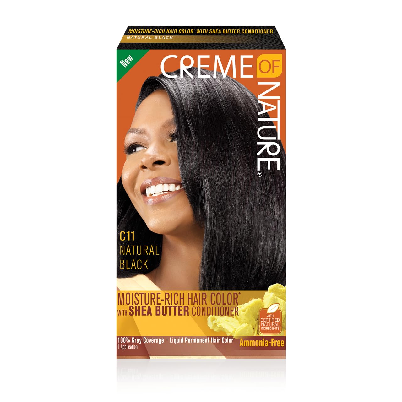 Moisture Rich Liquid Hair Color By Creme of Nature C11 Natural Black With Shea