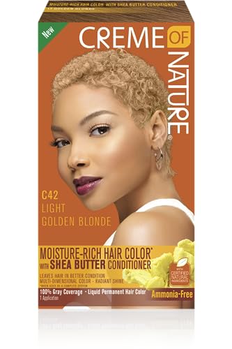 Moisture Rich Liquid Hair Color By Creme of Nature C42 Light Golden Blonde With - Thumbnail 3