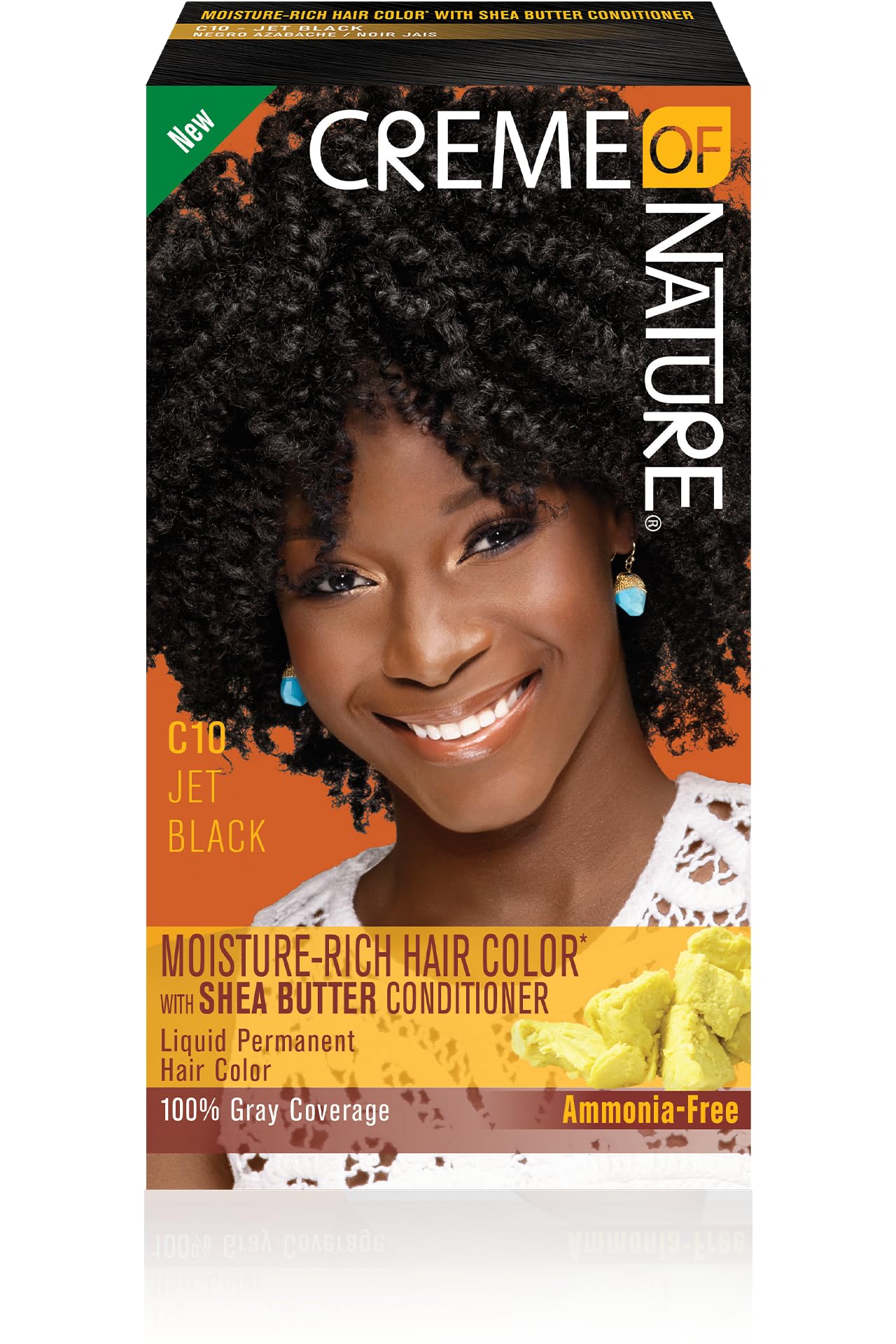 Moisture Rich Liquid Hair Color By Creme of Nature C10 Jet Black With Shea