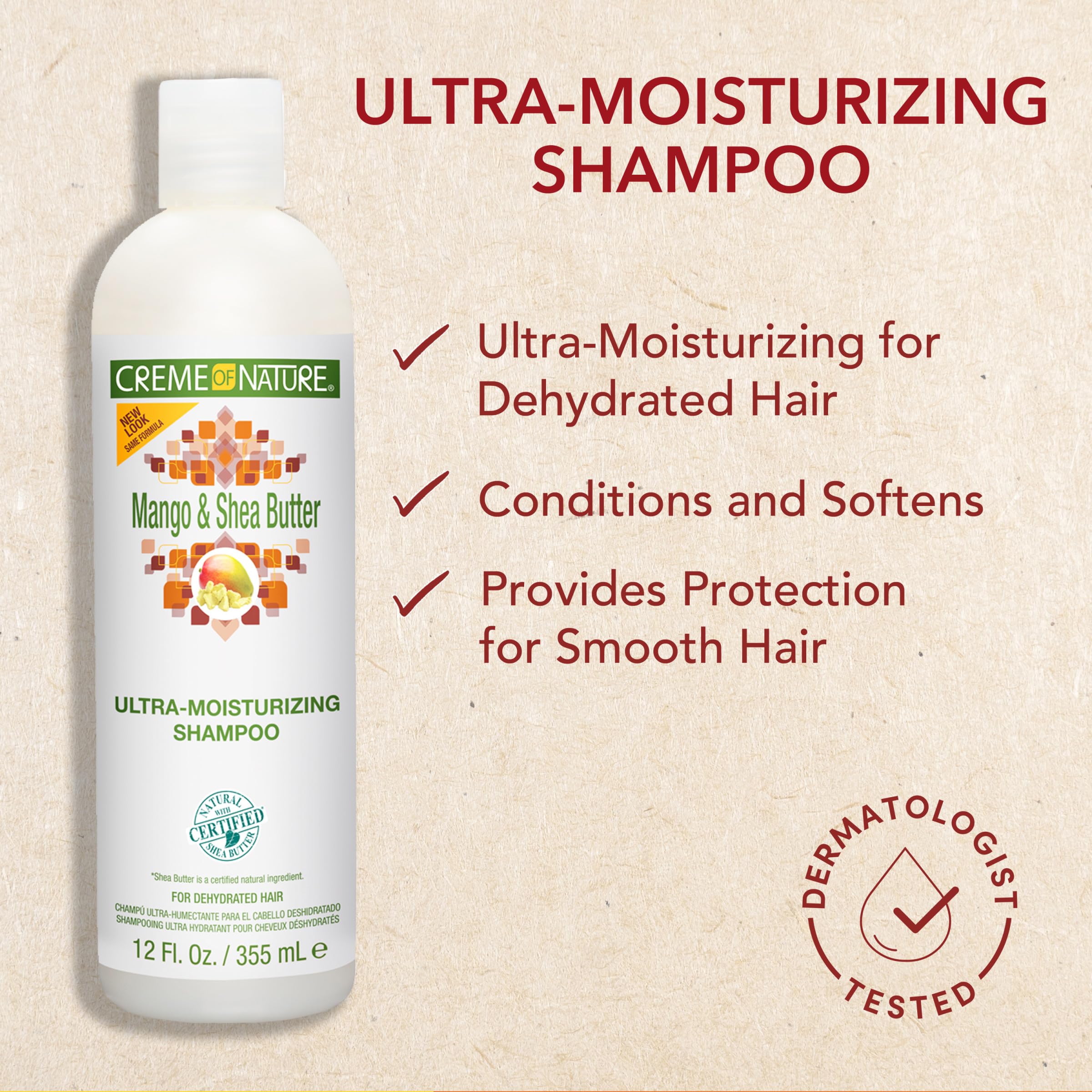 Creme of Nature Mango Shea Butter Ultra Moisturizing Shampoo With Certified - Thumbnail 3