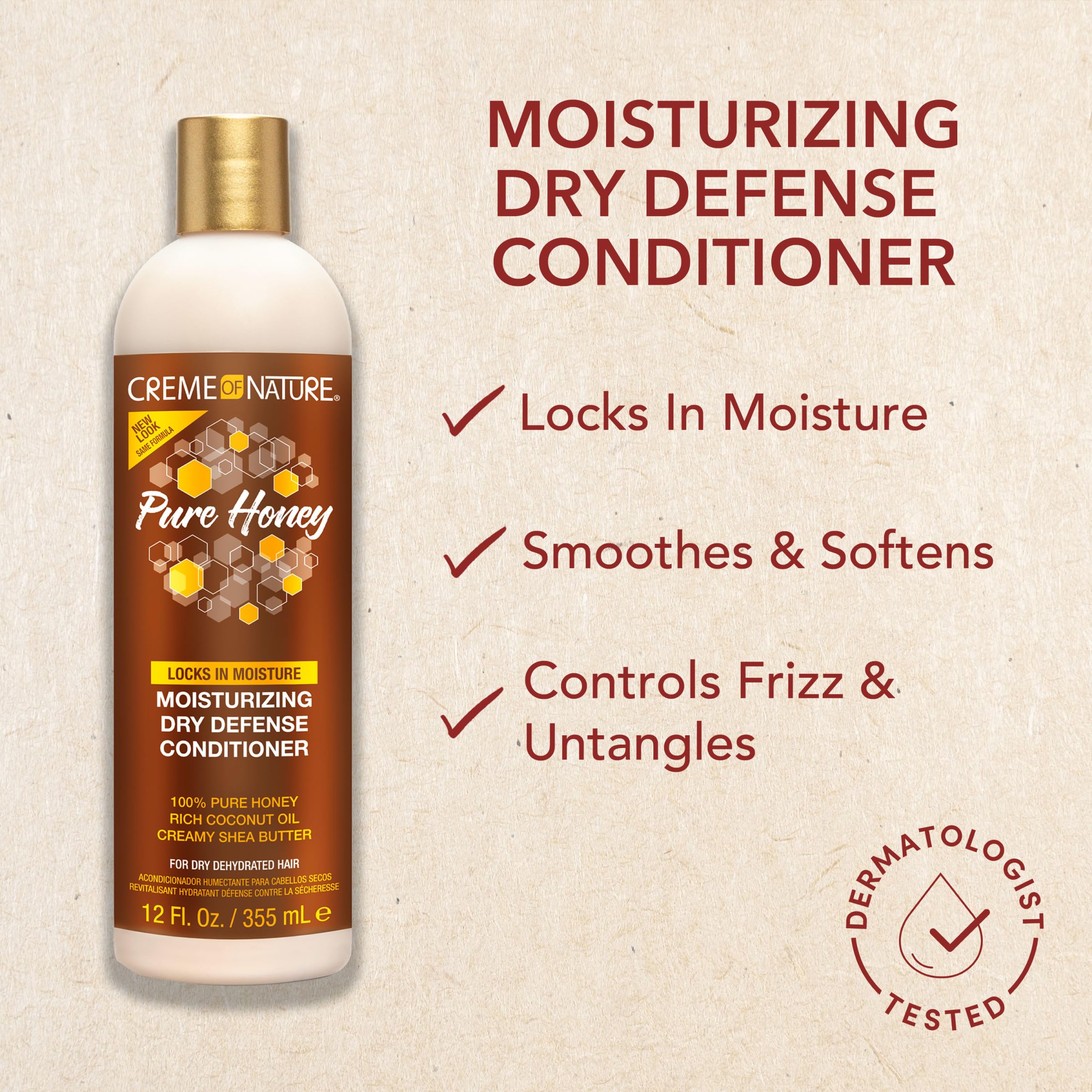 Creme of Nature Pure Honey Moisturizing Dry Defense Conditioner Hydrating - Thumbnail 3