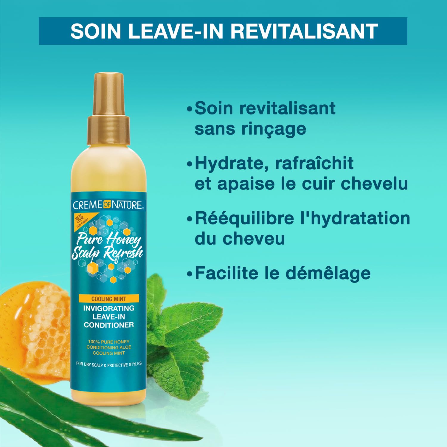 Creme of Nature Pure Honey Scalp Refresh Leave In Conditioner With Aloe Vera - Thumbnail 2