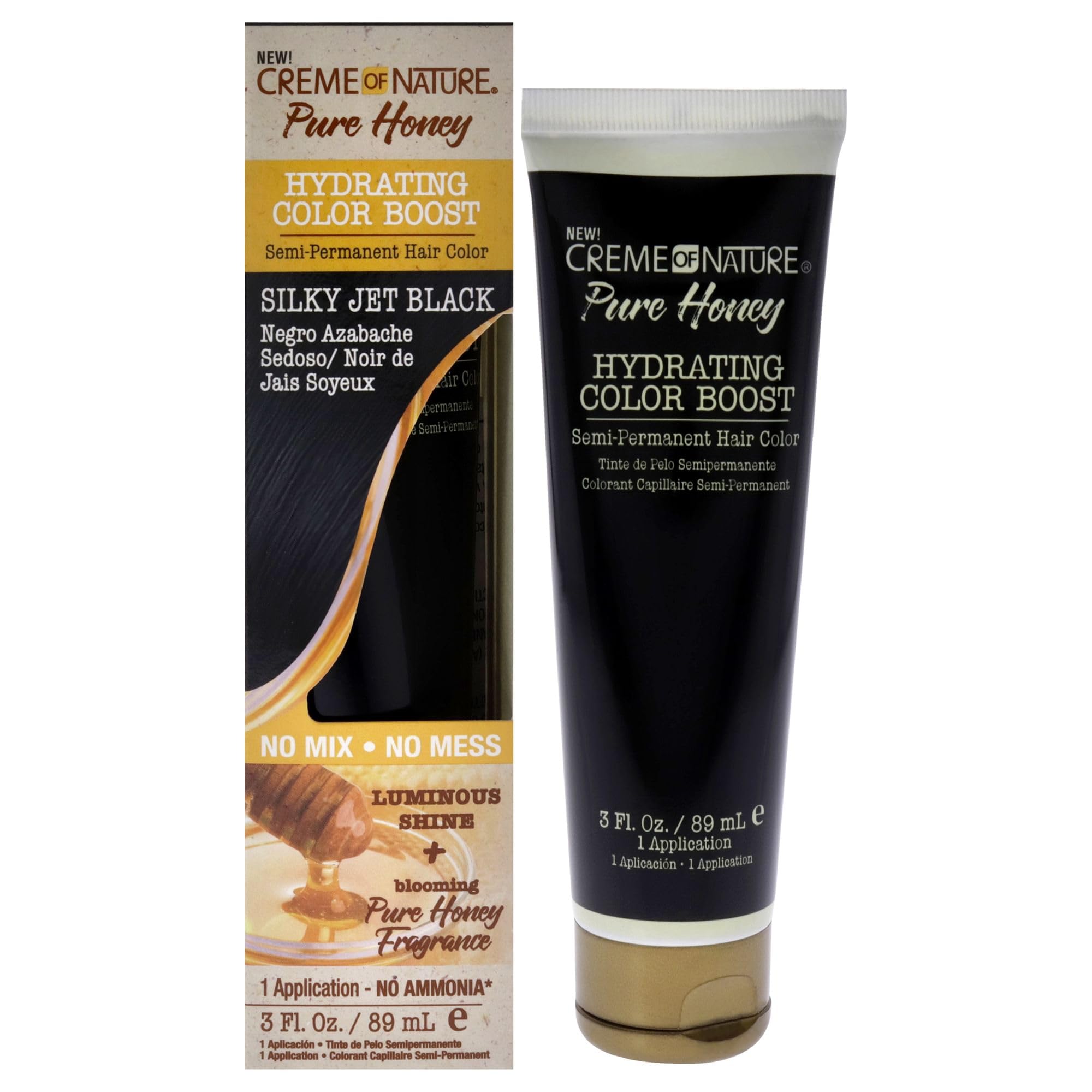 Creme of Nature Pure Honey Color Boost Slky Jet Black 89 ml (3 oz)