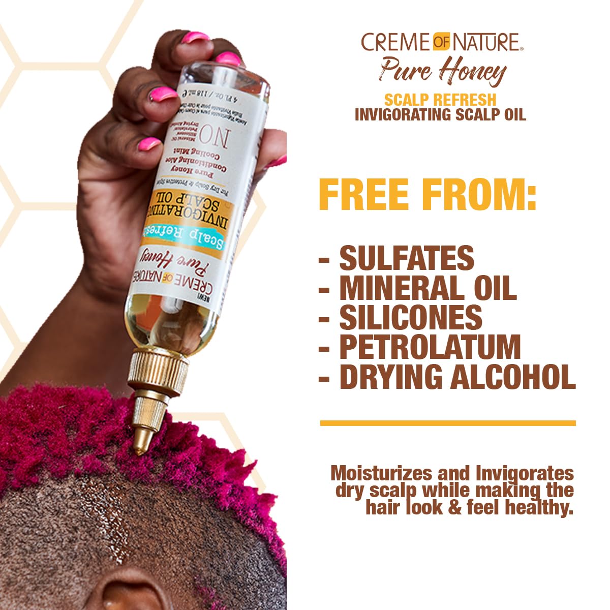 Creme of Nature Pure Honey Scalp Refresh Invigorating Scalp Treatment Oil - Thumbnail 2
