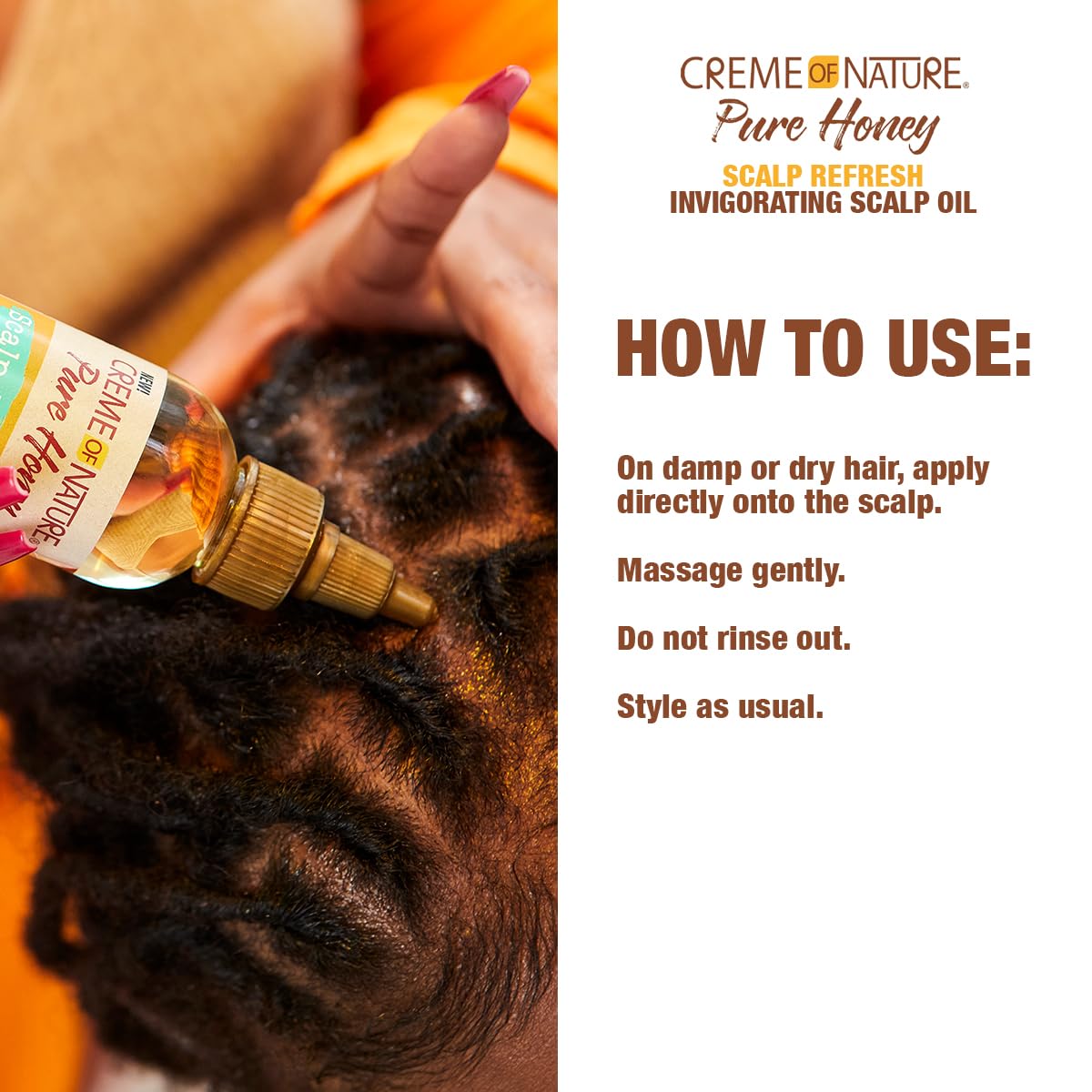 Creme of Nature Pure Honey Scalp Refresh Invigorating Scalp Treatment Oil - Thumbnail 3