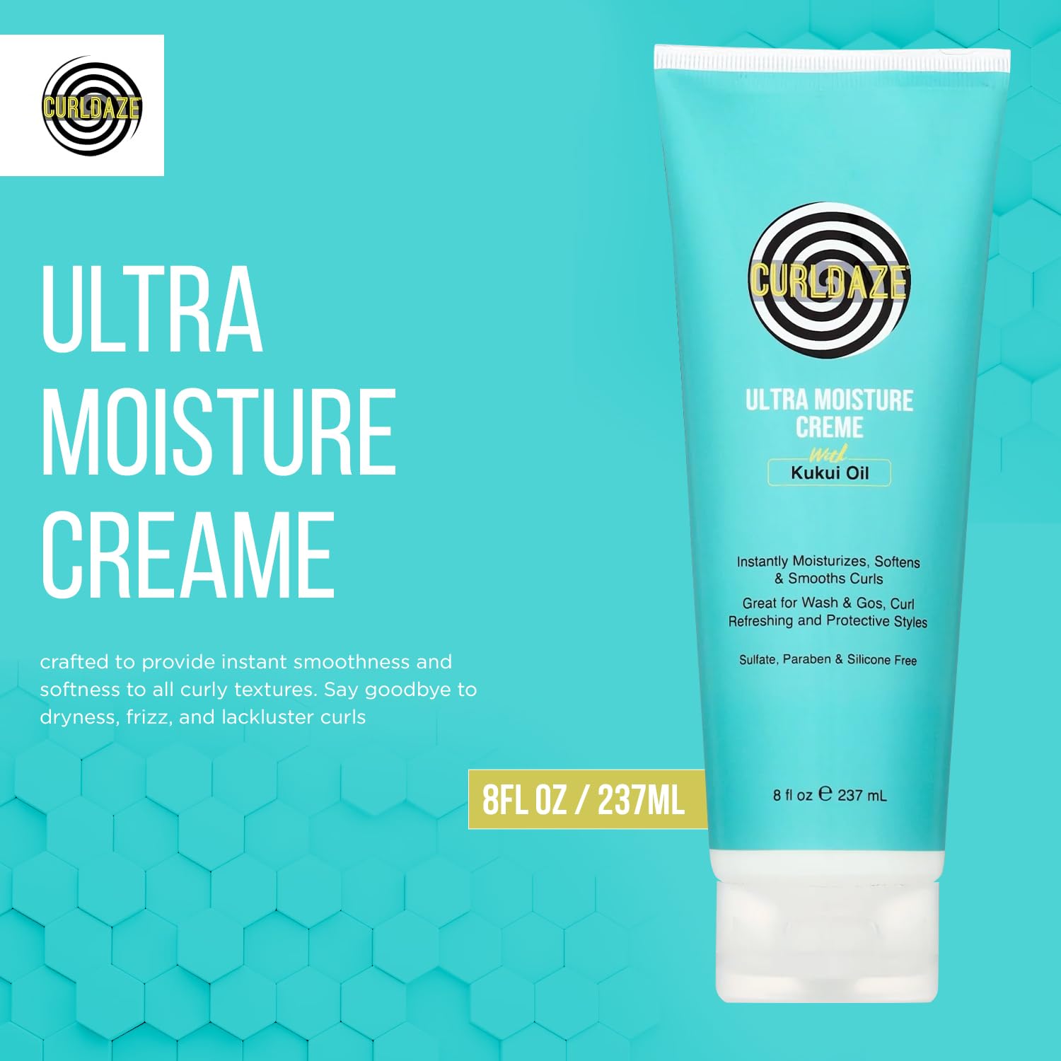 Curldaze Ultra Moisture Creme With Kukui Oil Vitamins A C and E Intensely - Thumbnail 2