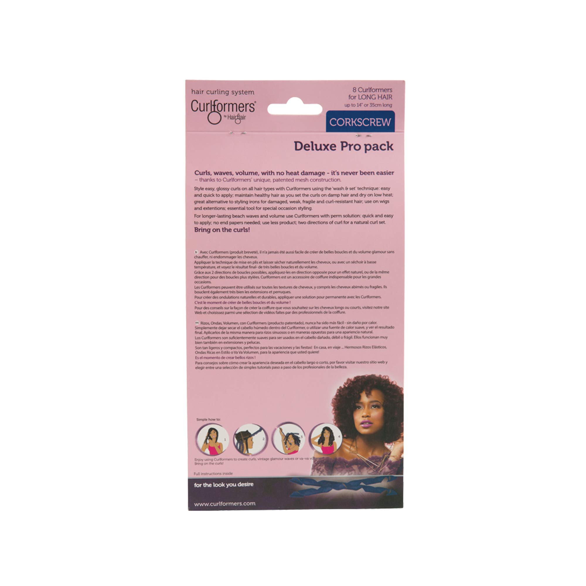 8 Corkscrew Heatless Hair Curlers By Curlformers Corkscrew Curls Deluxe Top Up - Thumbnail 2