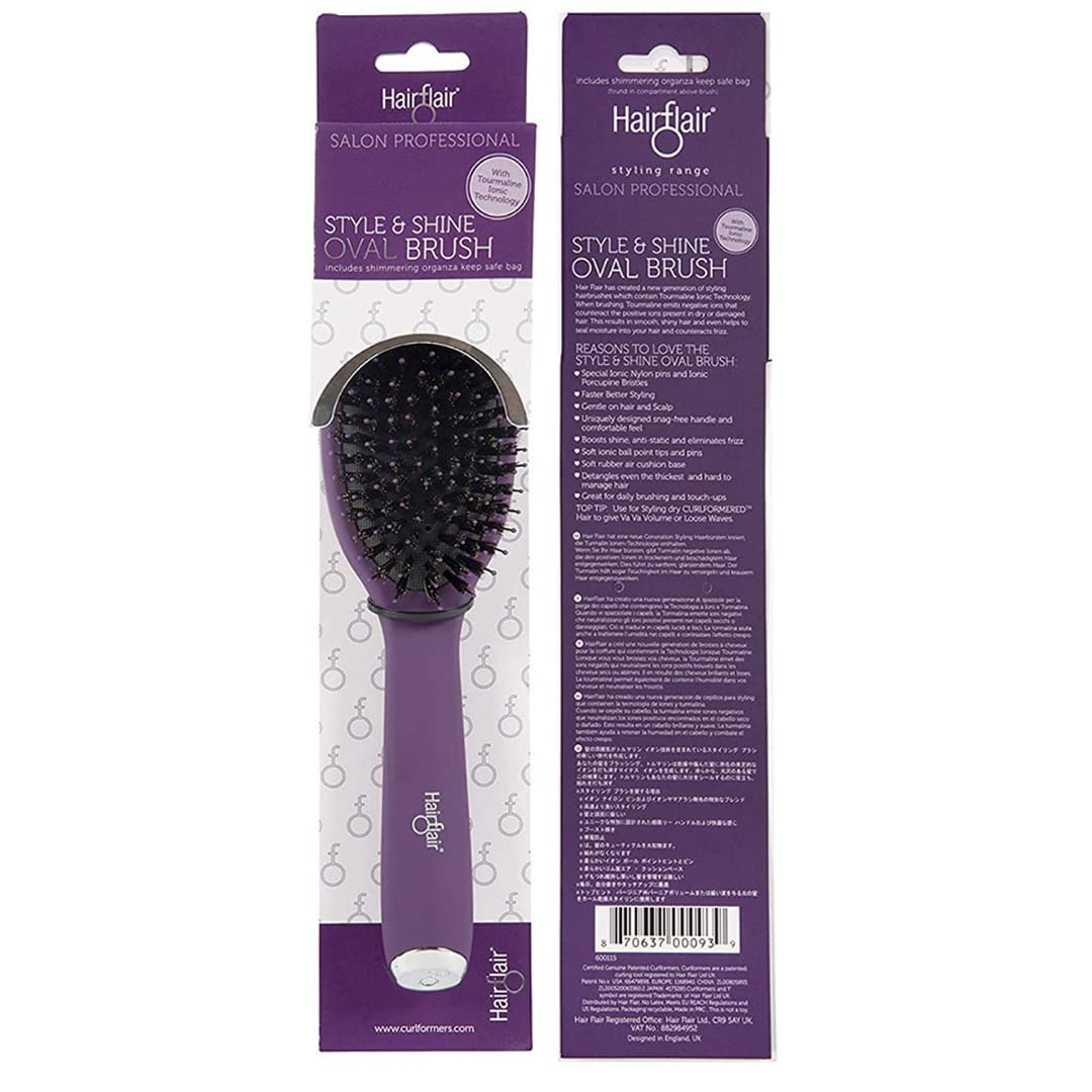 Hairflair Style Shine Styling Brush • Large Paddle • No Breakage Great for All - Thumbnail 3