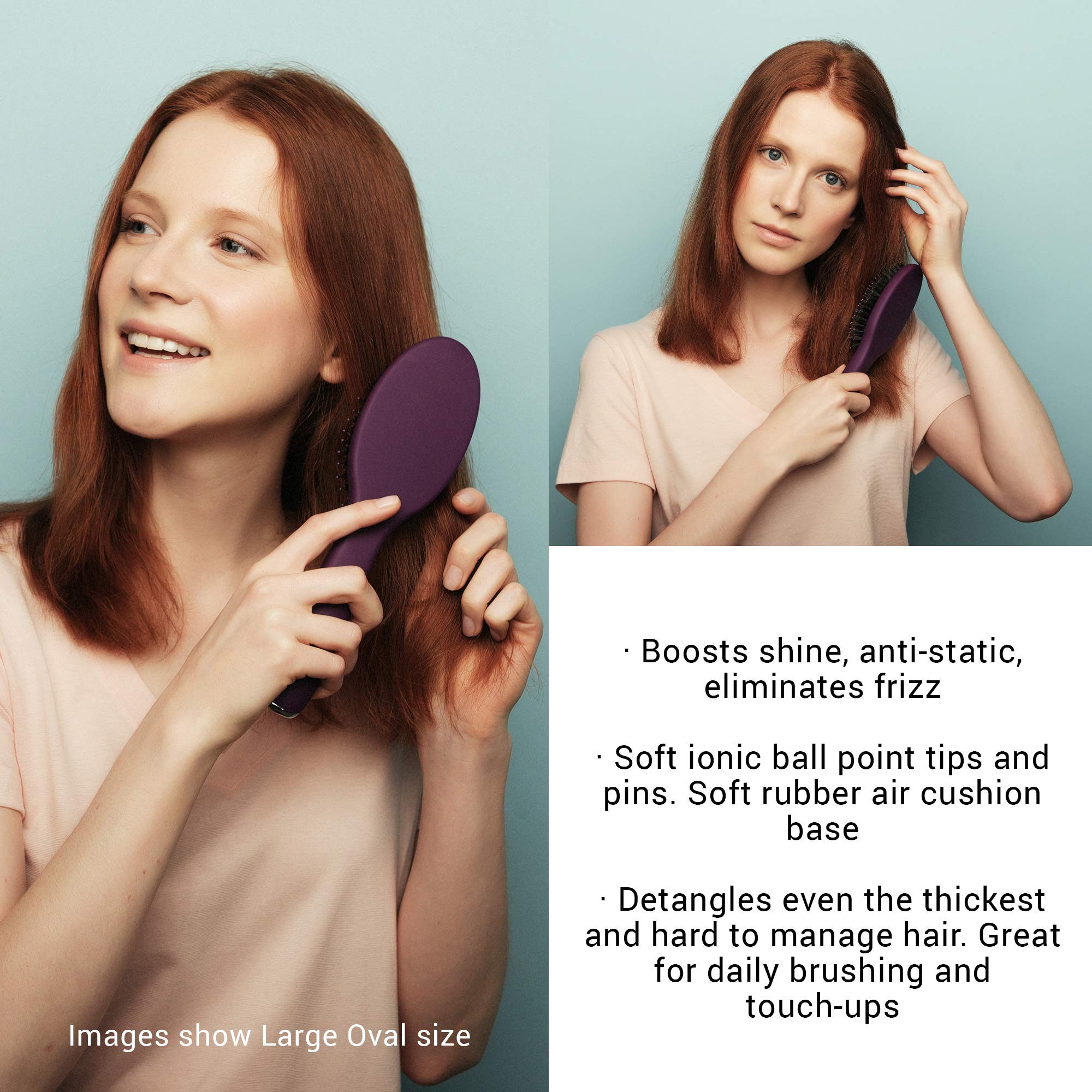 Hairflair Style Shine Styling Brush • Small Paddle • No Breakage All Hair Types - Thumbnail 2