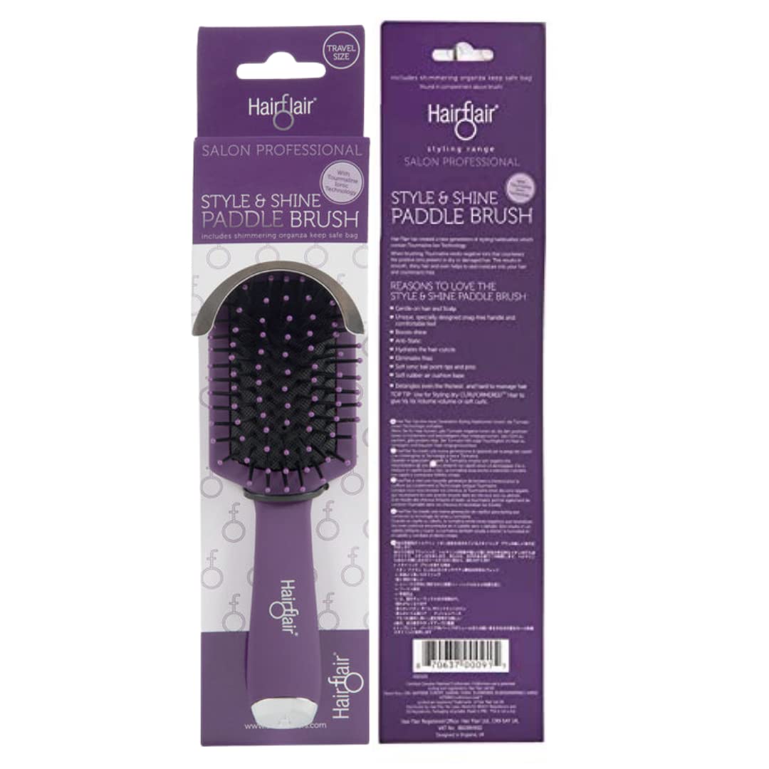 Hairflair Style Shine Styling Brush • Small Paddle • No Breakage All Hair Types - Thumbnail 3