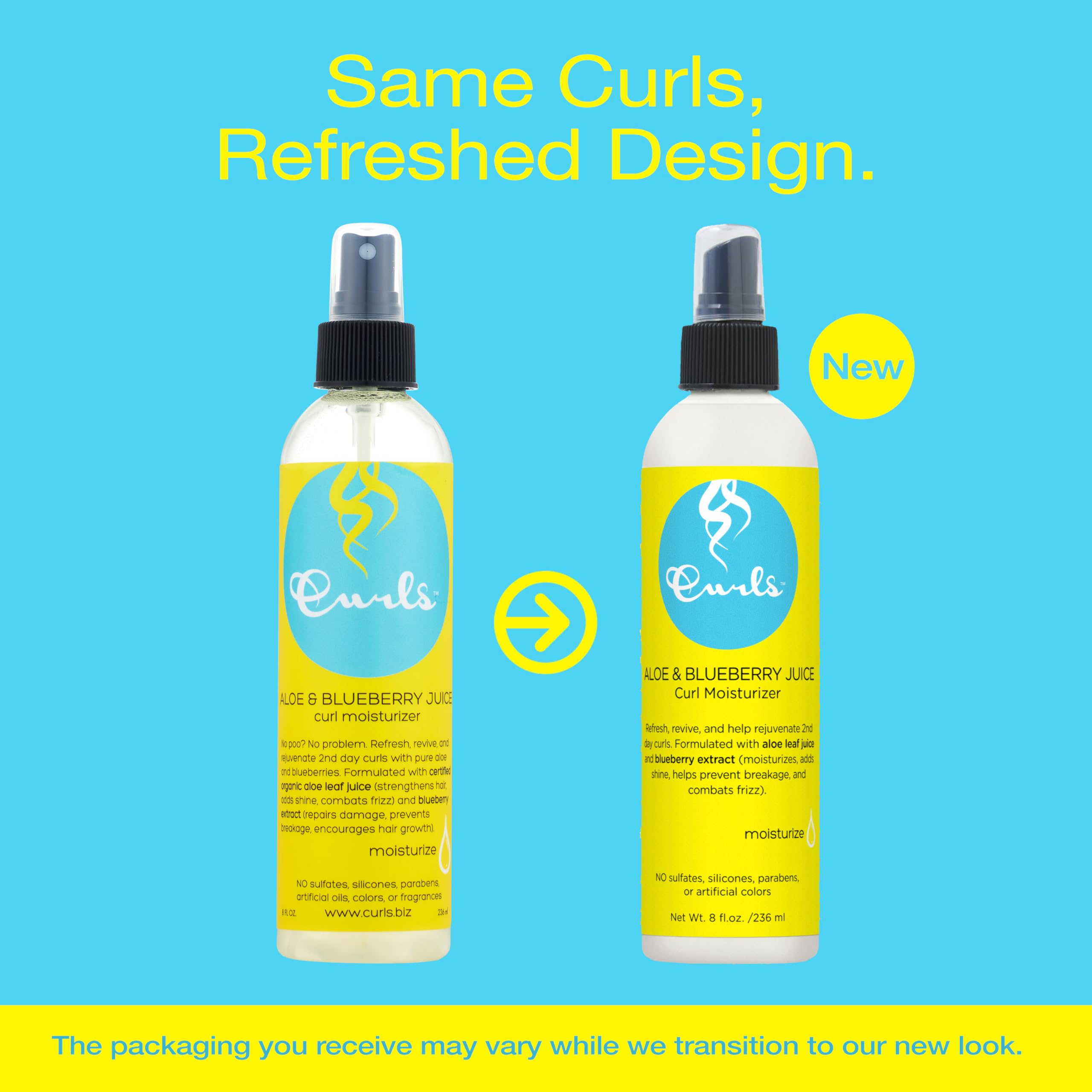 Curls Aloe Blueberry Juice Curl Moisturizer Curl Refresher for Curly Hair With - Thumbnail 2