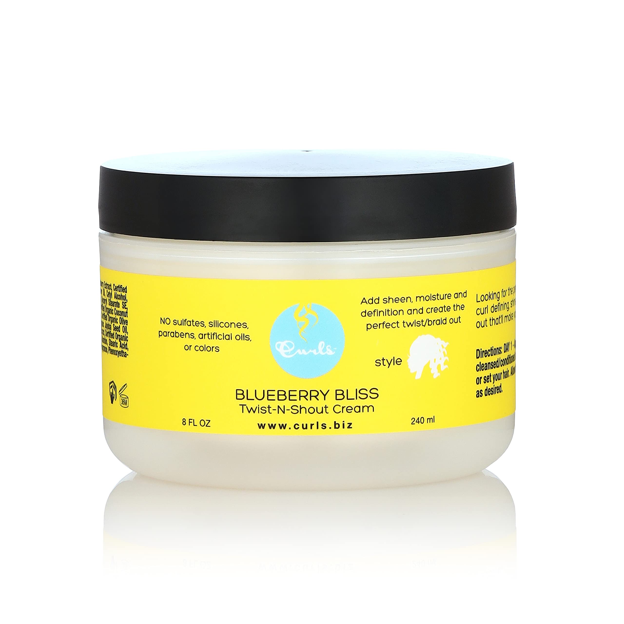 Curls Blueberry Bliss Twist N Shout Cream for the Perfect Twist Outs and Braid