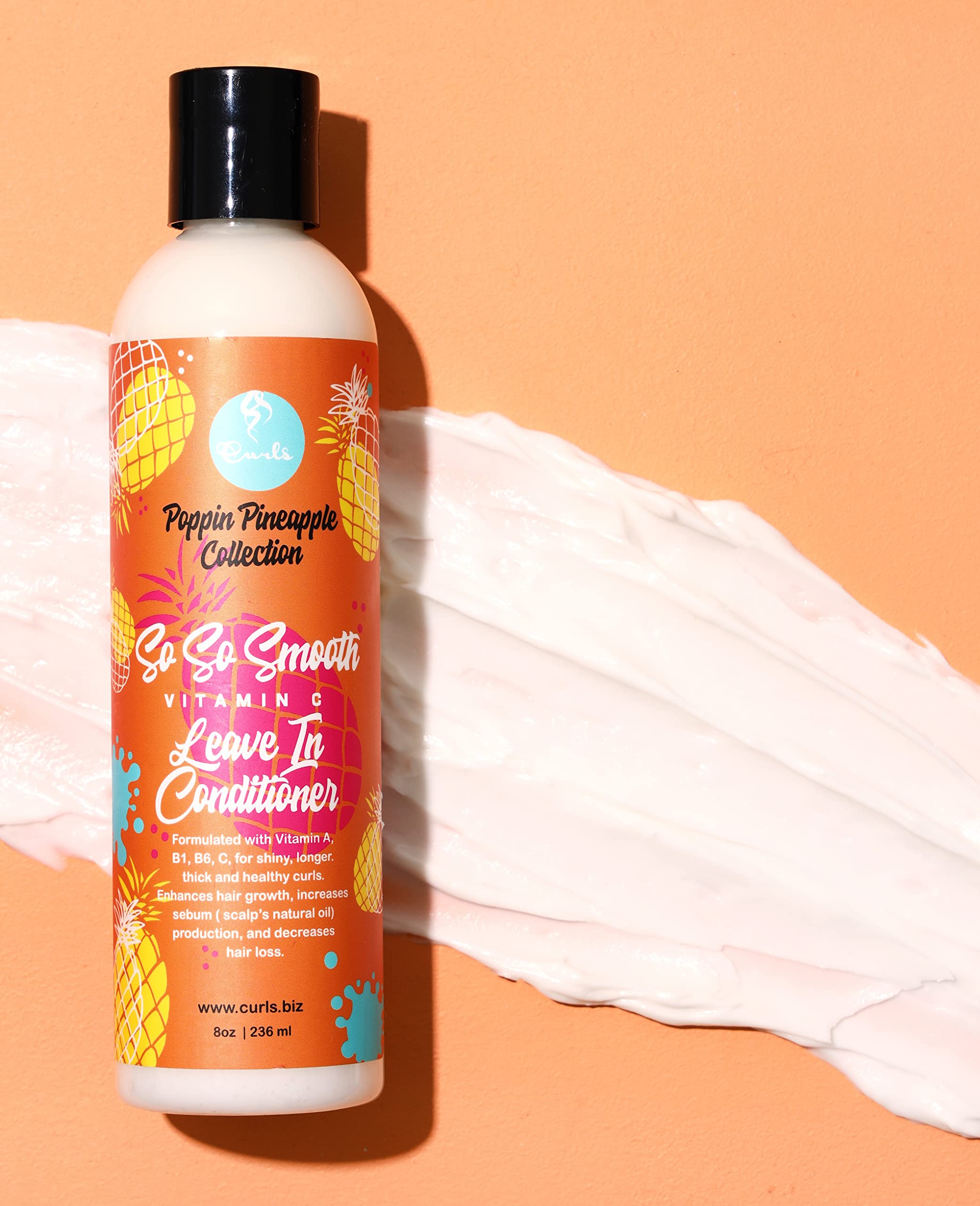 Curls Poppin Pineapple So So Smooth Vitamin C Leave In Conditioner Conditions - Thumbnail 2