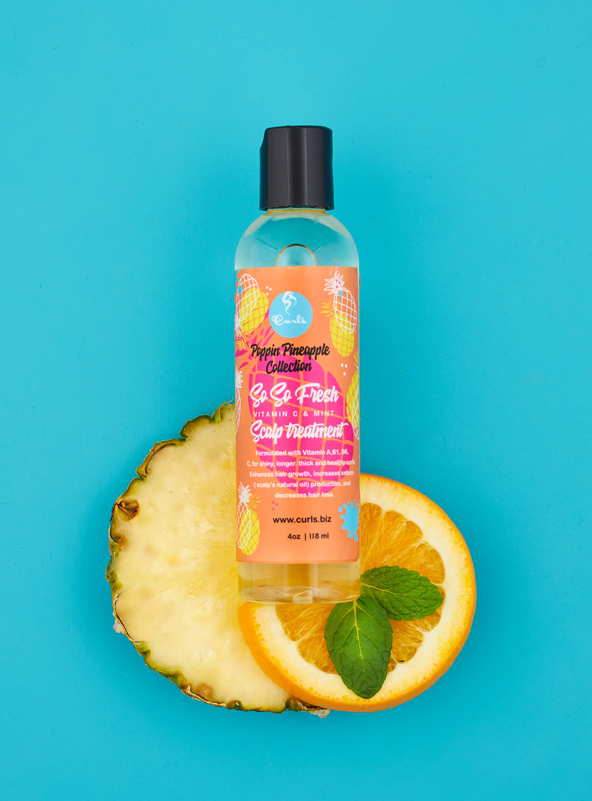 Curls Poppin Pineapple So So Fresh Vitamin C Scalp Treatment Shiny Longer Thick - Thumbnail 2