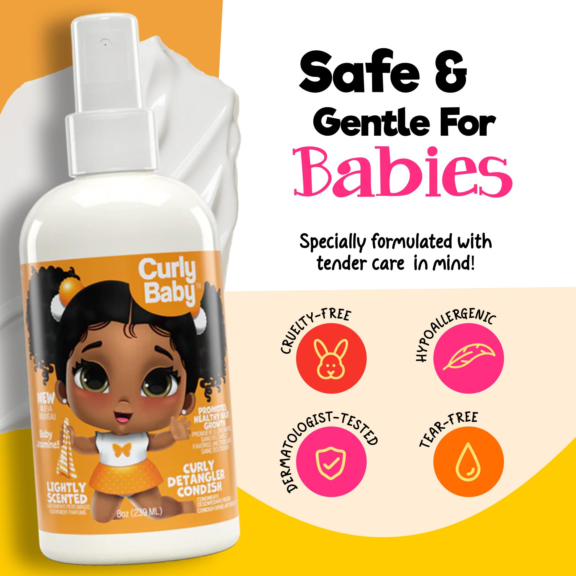 Curlybaby Curly Detangling Condish Gentle Conditioner for Babies Kids Detangles - Thumbnail 2