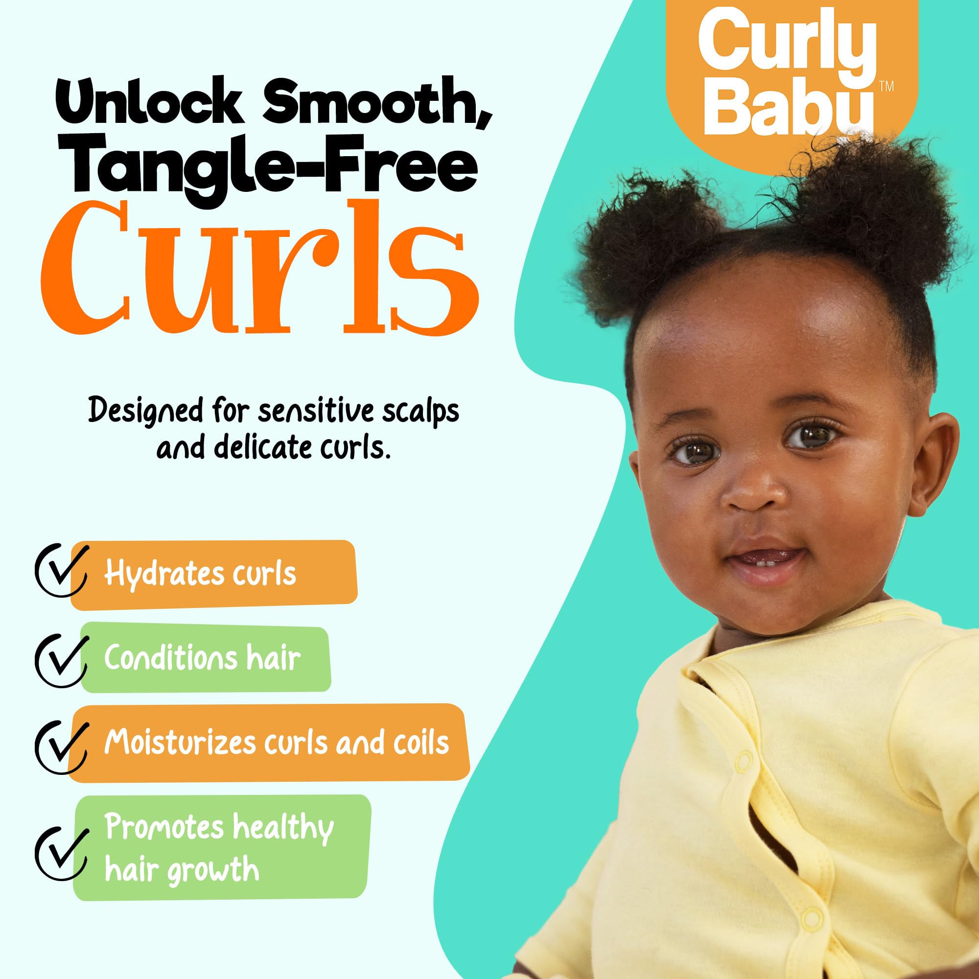 Curlybaby Curly Moisturizing Smoothie Leave In Moisturizer Conditioner for - Thumbnail 2