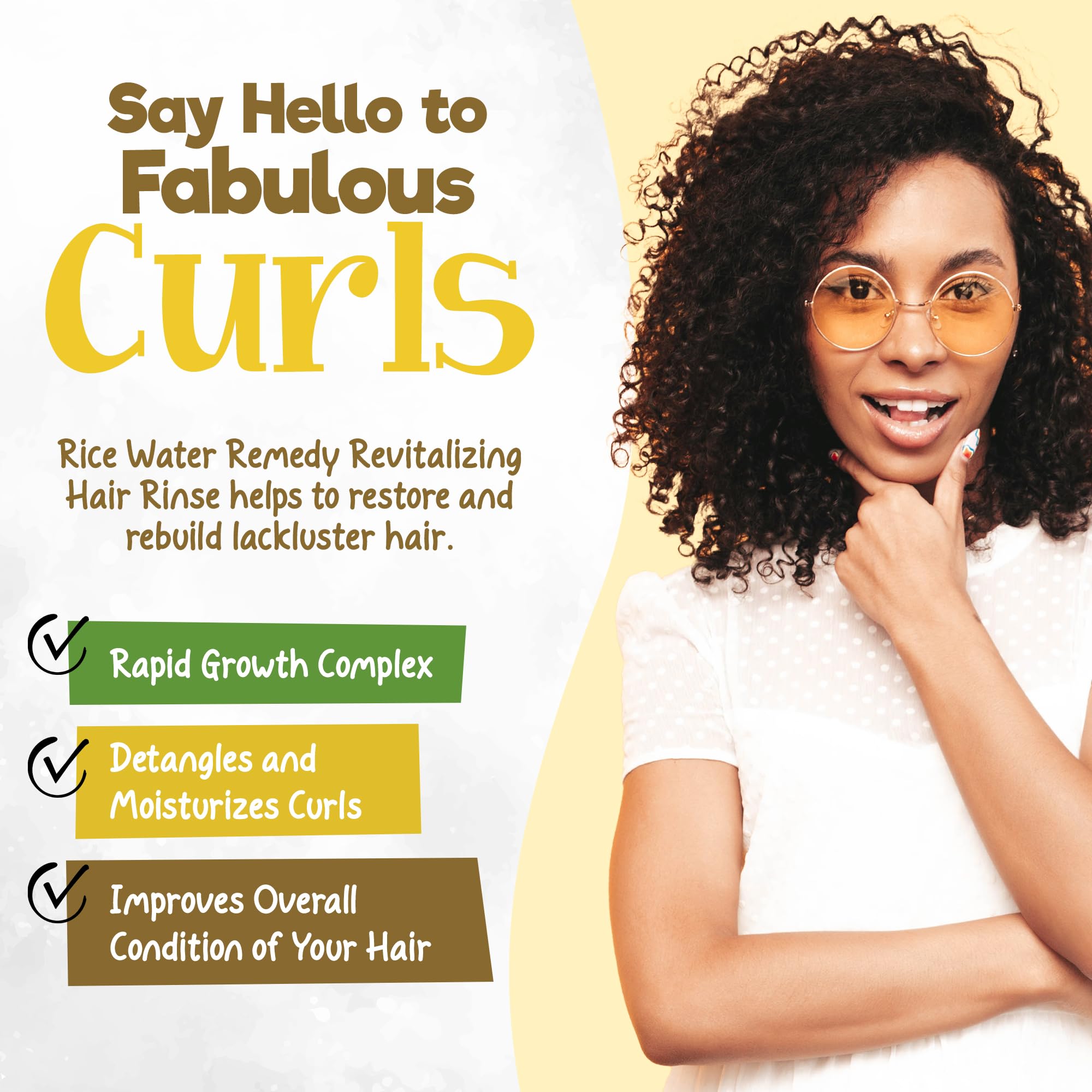 Curly Chic Rice Water Remedy Revitalizing Hair Rinse Anti Breakage Strengthener - Thumbnail 2