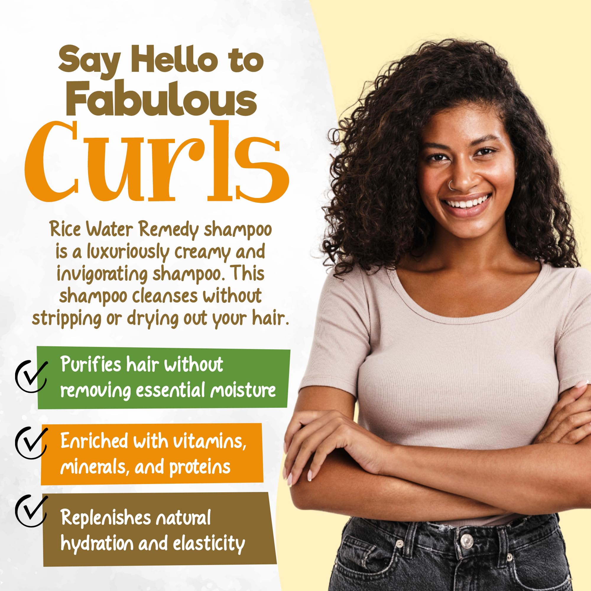 Curly Chic Rice Water Remedy Revitalizing Shampoo Cleanse Stimulate Restore - Thumbnail 2