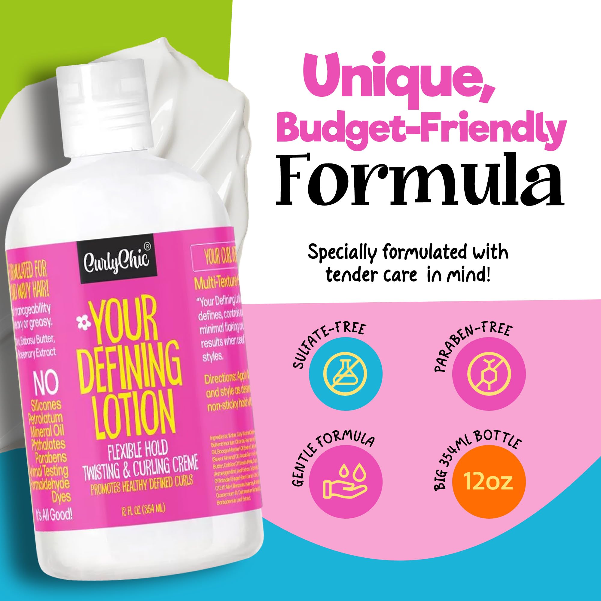 Curlychic Your Defining Lotion Curl Enhancing Moisturizing Styling Solution for - Thumbnail 3