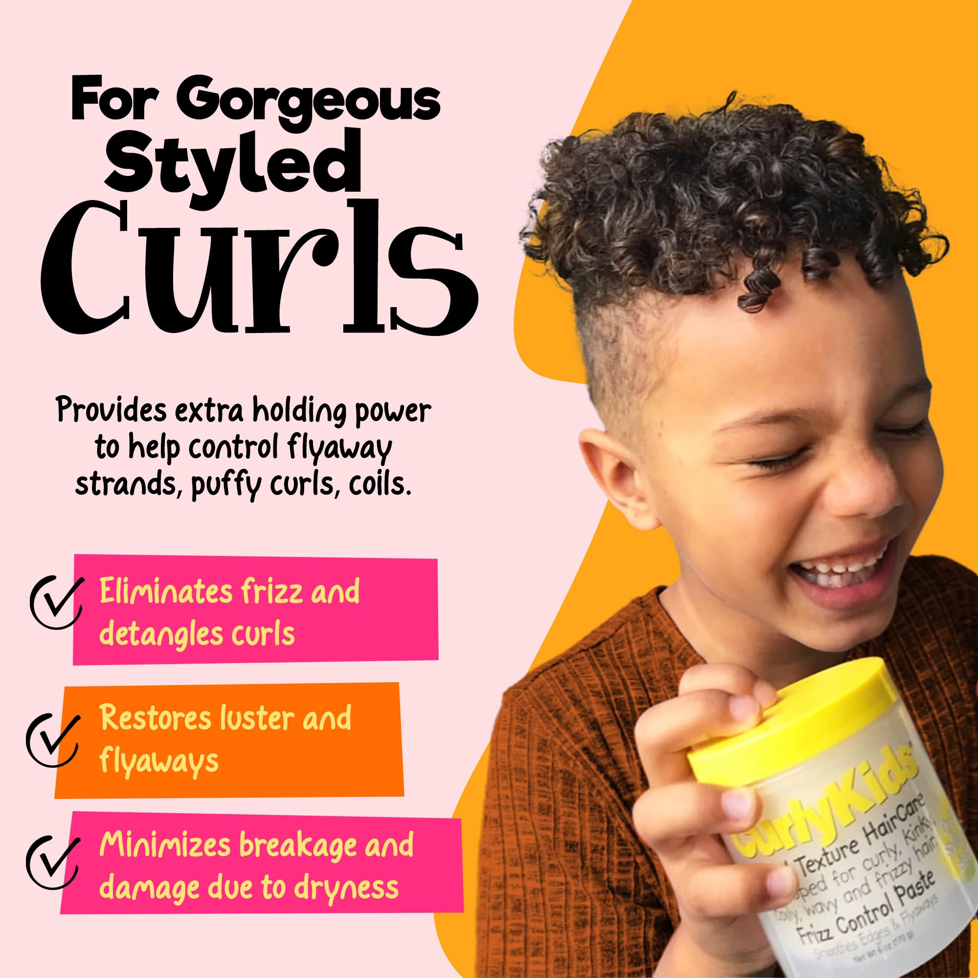 Curlykids Frizz Control Paste Anti Frizz Styling Paste for Curly Kinky Coily - Thumbnail 2