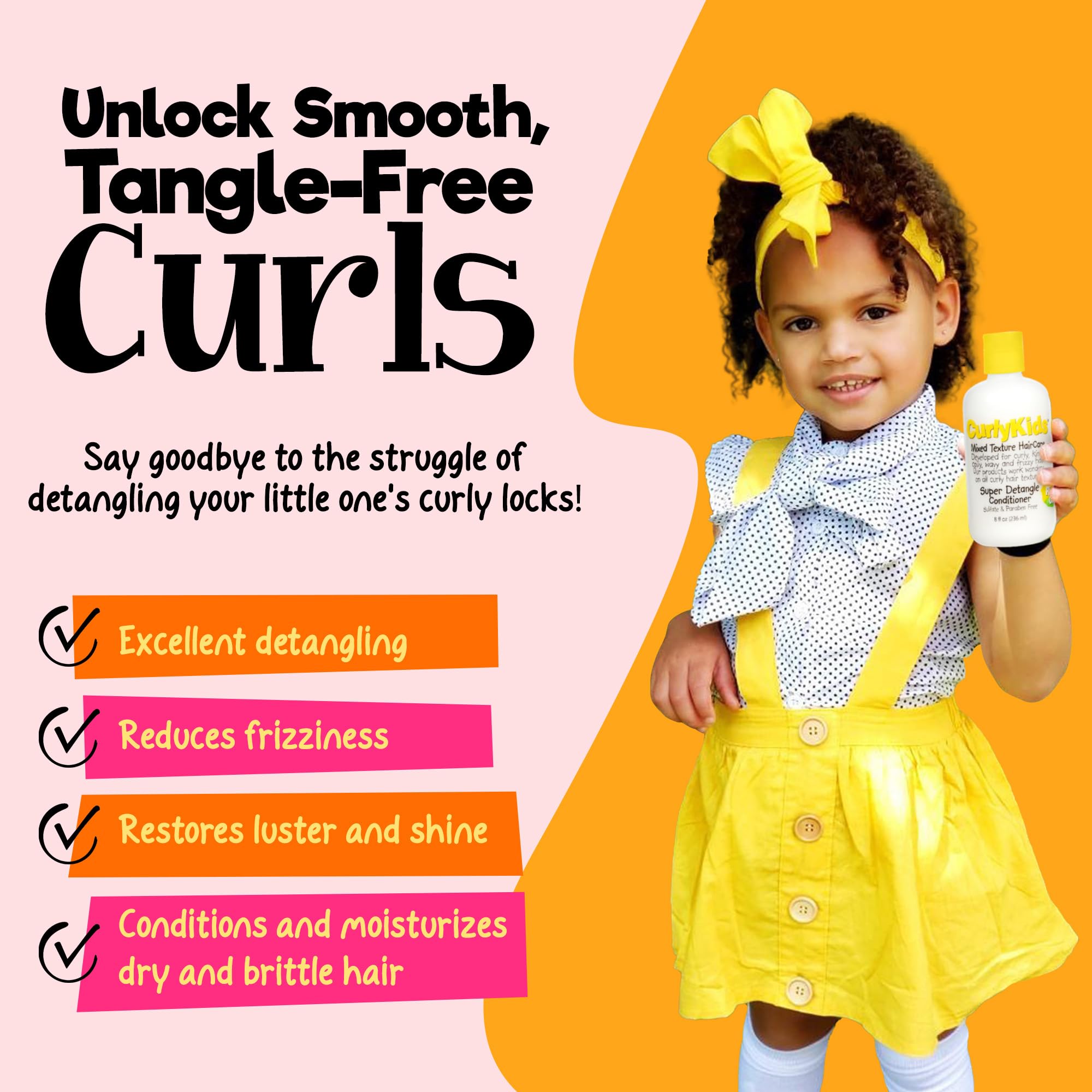 Curlykids Super Hair Detangler Conditioner | Kids Hair Conditioner for Curly - Thumbnail 2