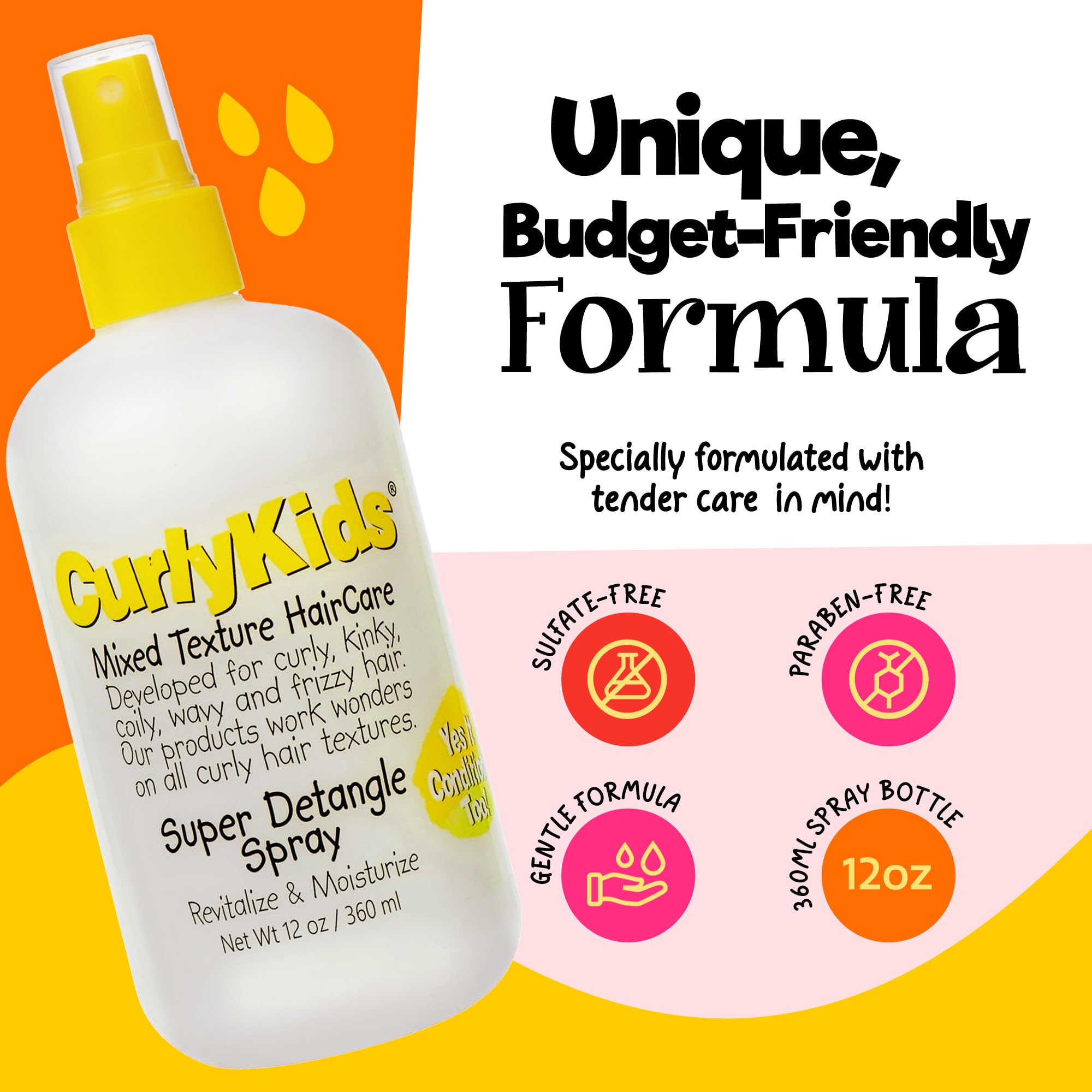 Curlykids Super Detangling 12 Fluid Ounces Hair Conditioner or Detangling for - Thumbnail 3