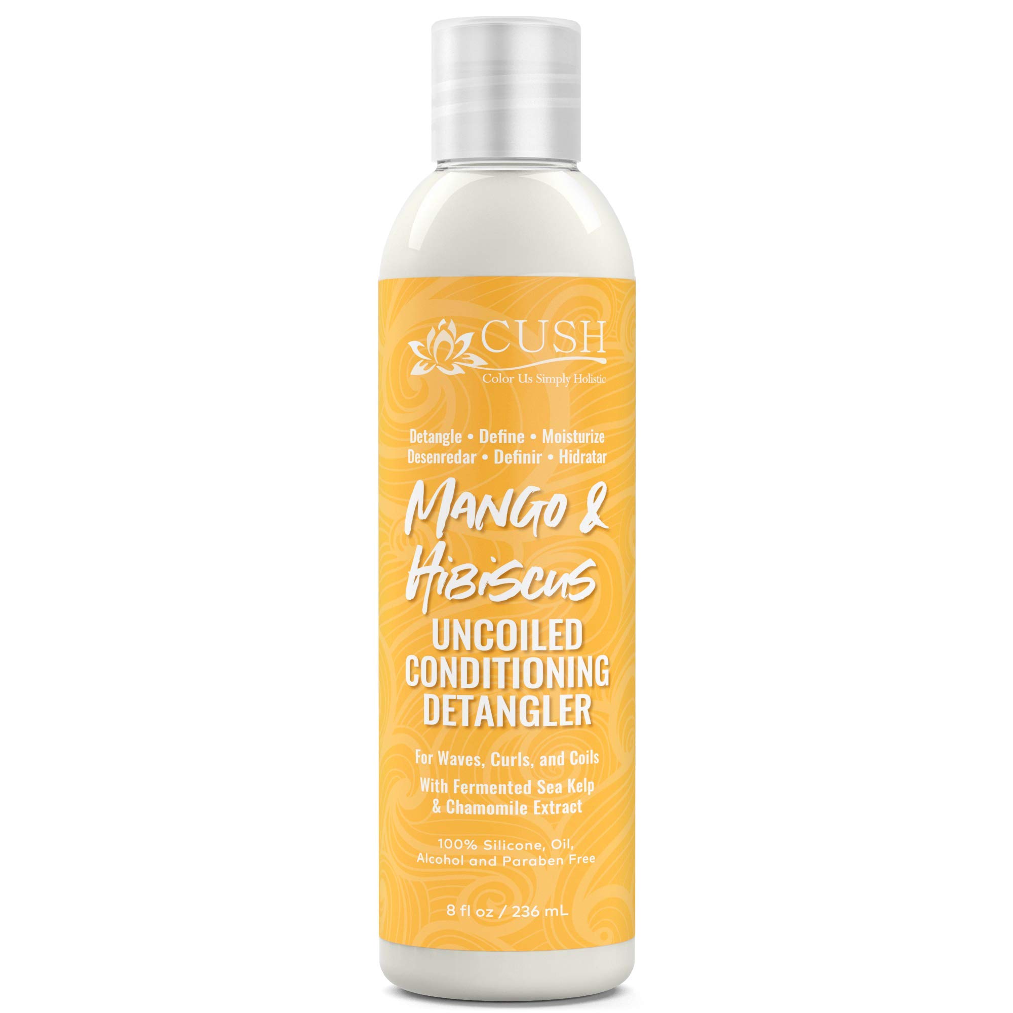 Cush Cosmetics Uncoiled Mango and Hibiscus Detangling Conditioner 8 oz