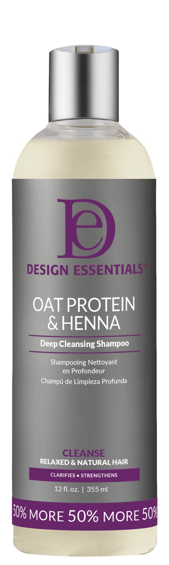 Design Essentials Oat Protein Henna Deep Cleansing Shampoo for Relaxed Natural