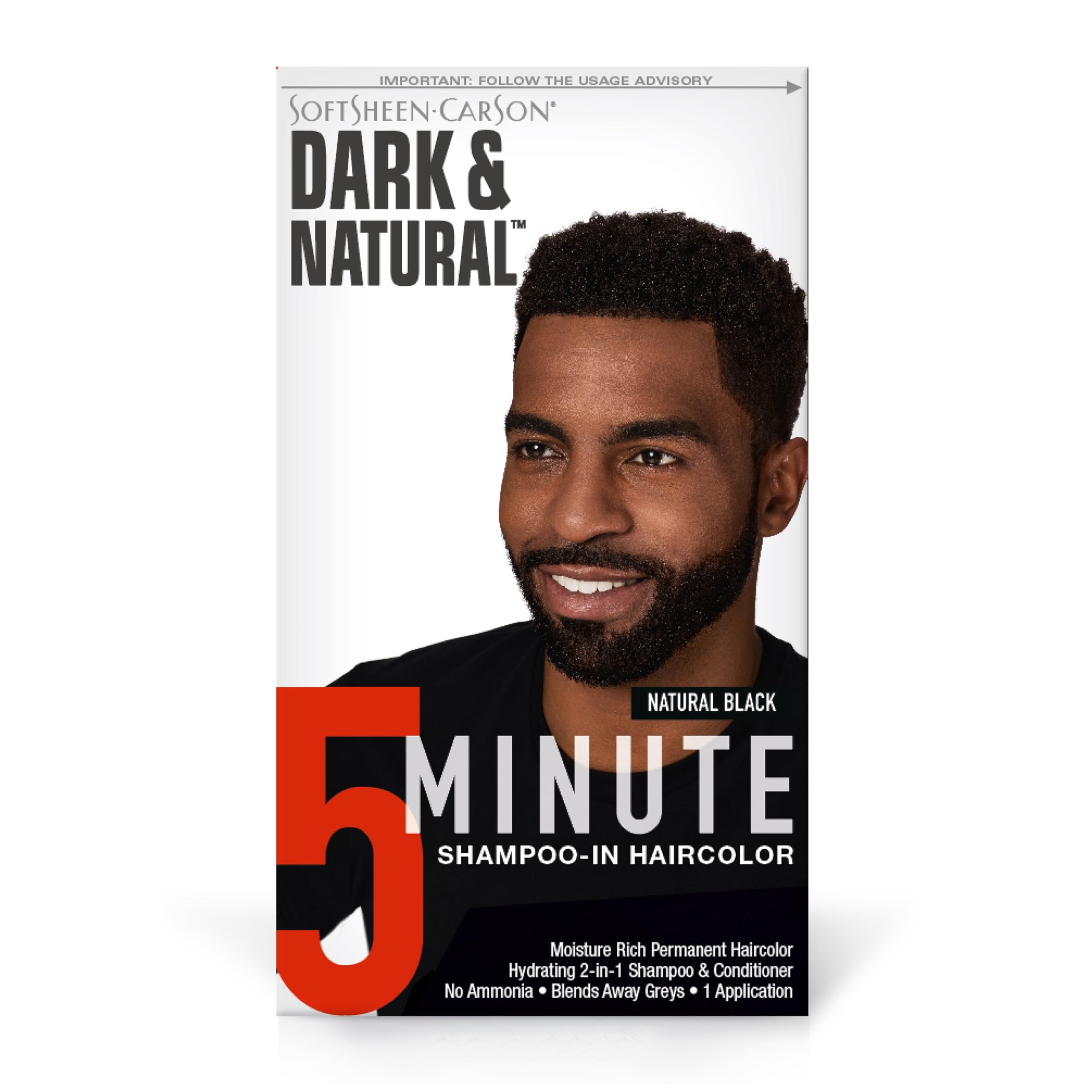 Softsheen Carson Dark Natural Hair Color 5 Minutes Gray Coverage for Up To 6