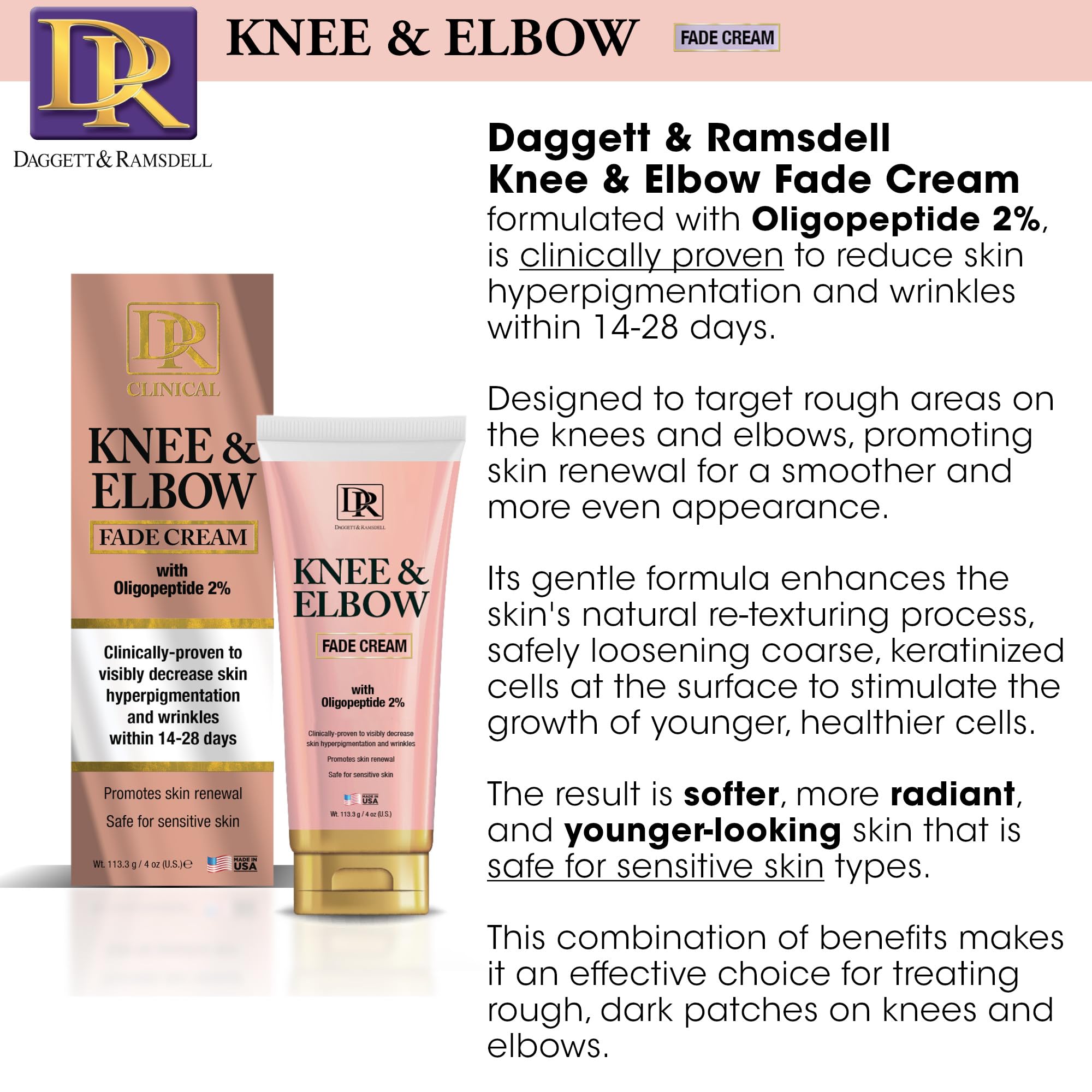 Daggett Ramsdell Knee and Elbow Fade Cream With Oligopeptide 2% .