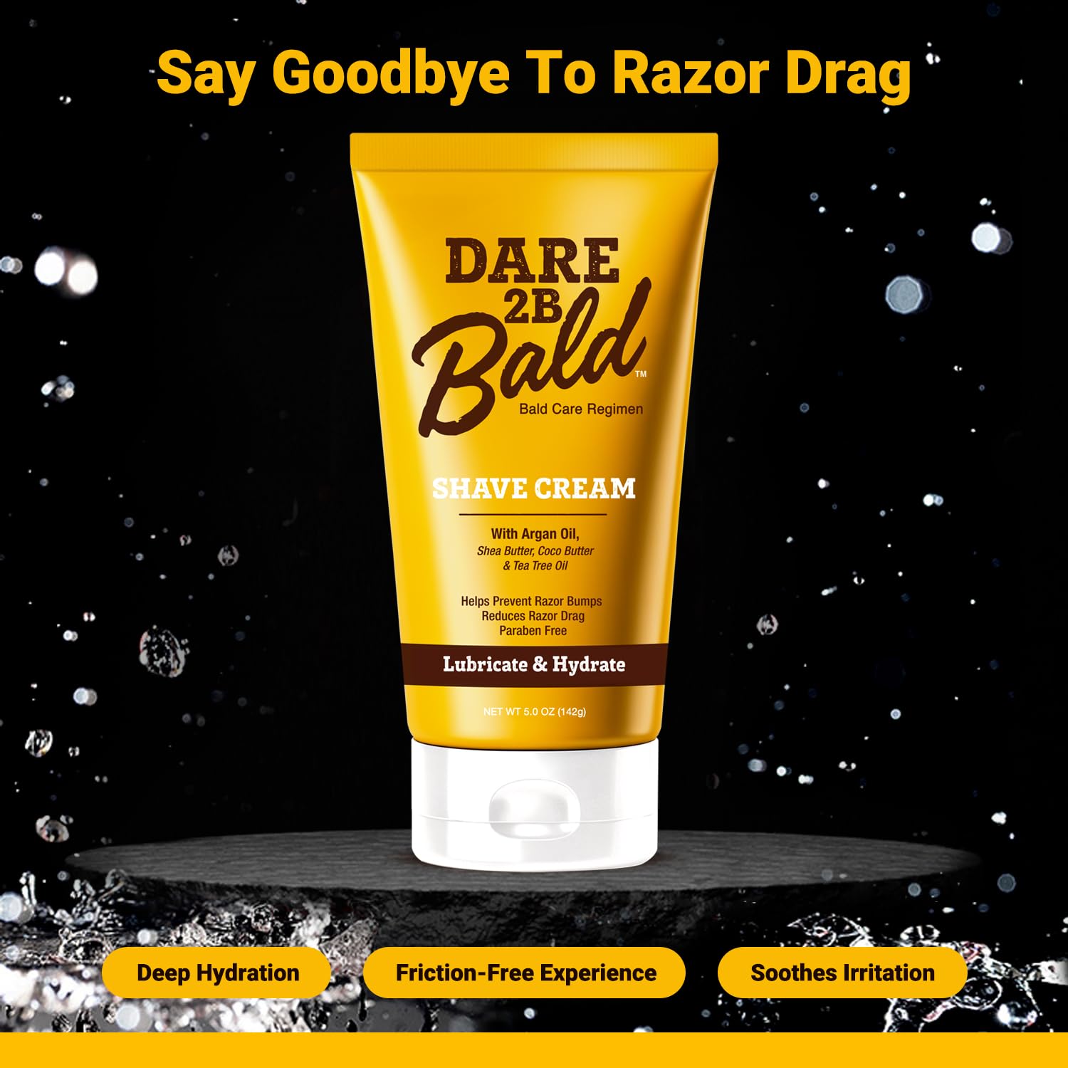 Dare 2b Bald Shaving Cream Sensitive Skin | Natural Shaving Cream With Argan - Thumbnail 3