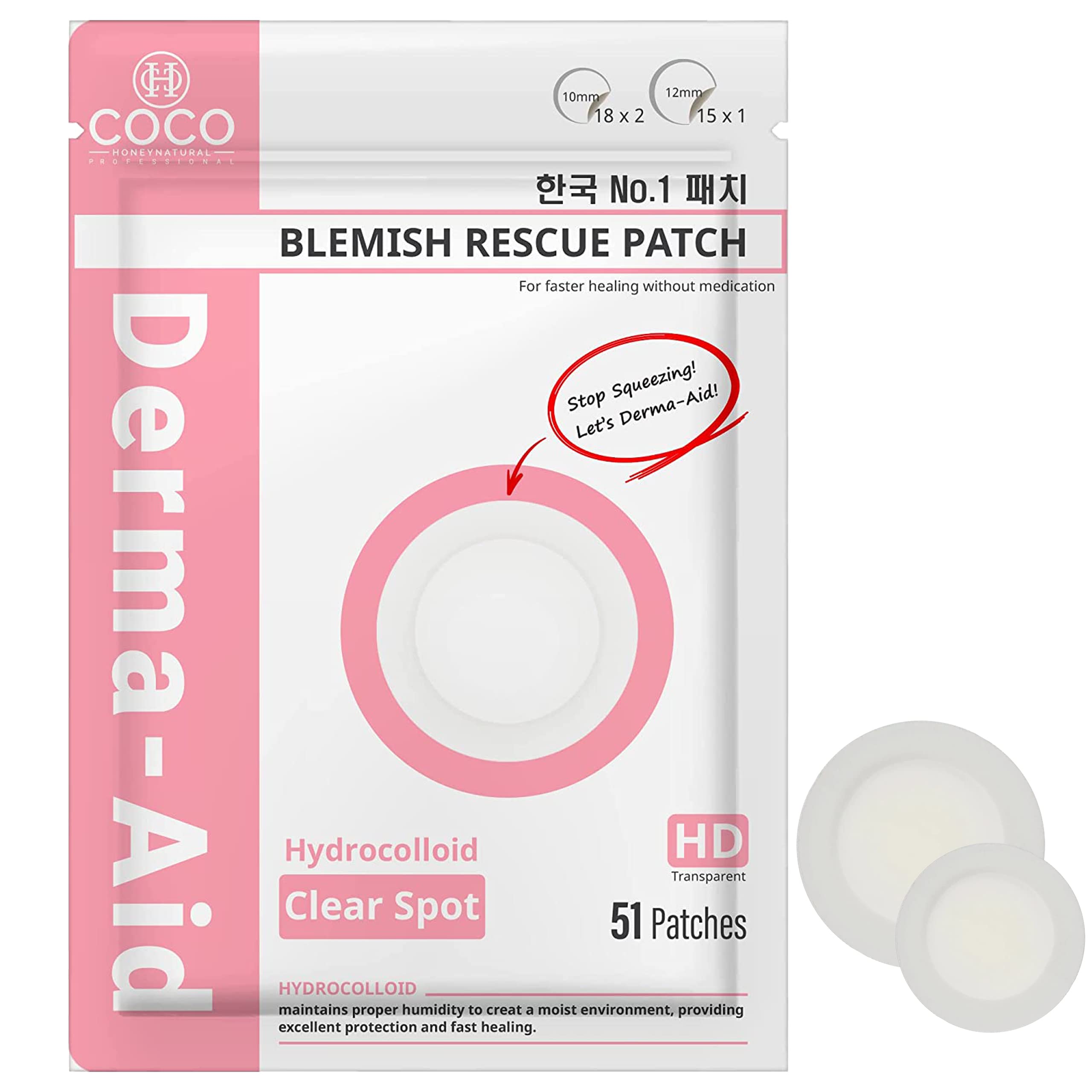 Coco Honey Acne Patches Pimples Zits Patch Blemish Derma Aid for Blemish Spot - Thumbnail 2