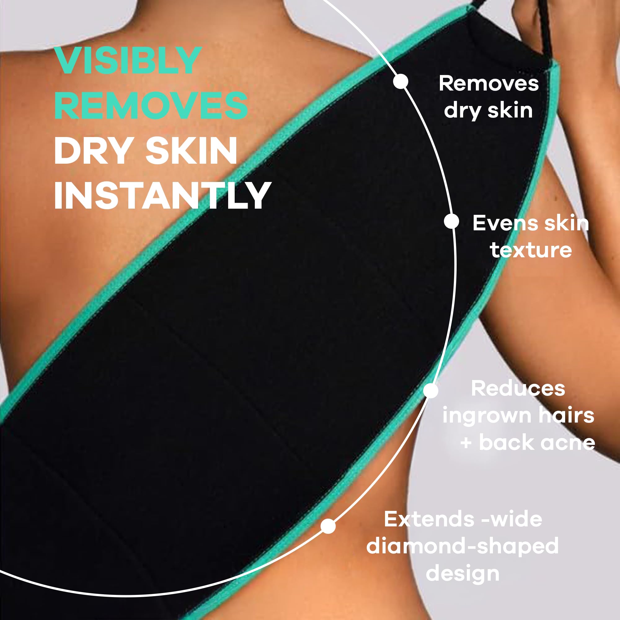 Dermasuri Deep Exfoliating Back Scrubber Bath Shower Back Scrub Body Exfoliator - Thumbnail 2