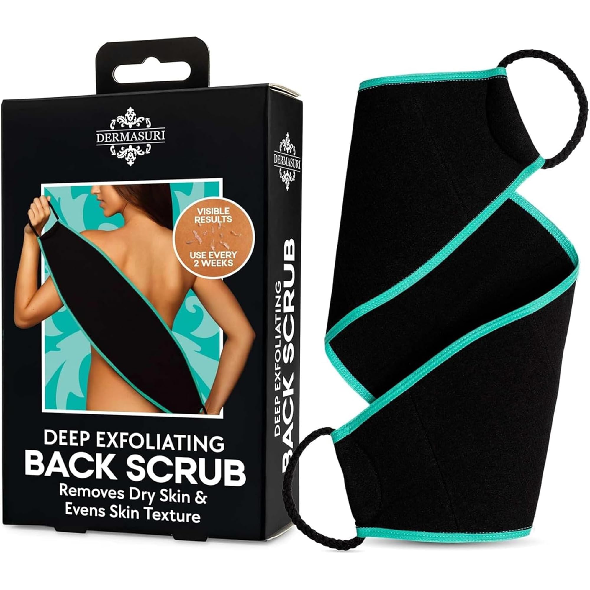 Dermasuri Deep Exfoliating Back Scrubber Bath Shower Back Scrub Body Exfoliator