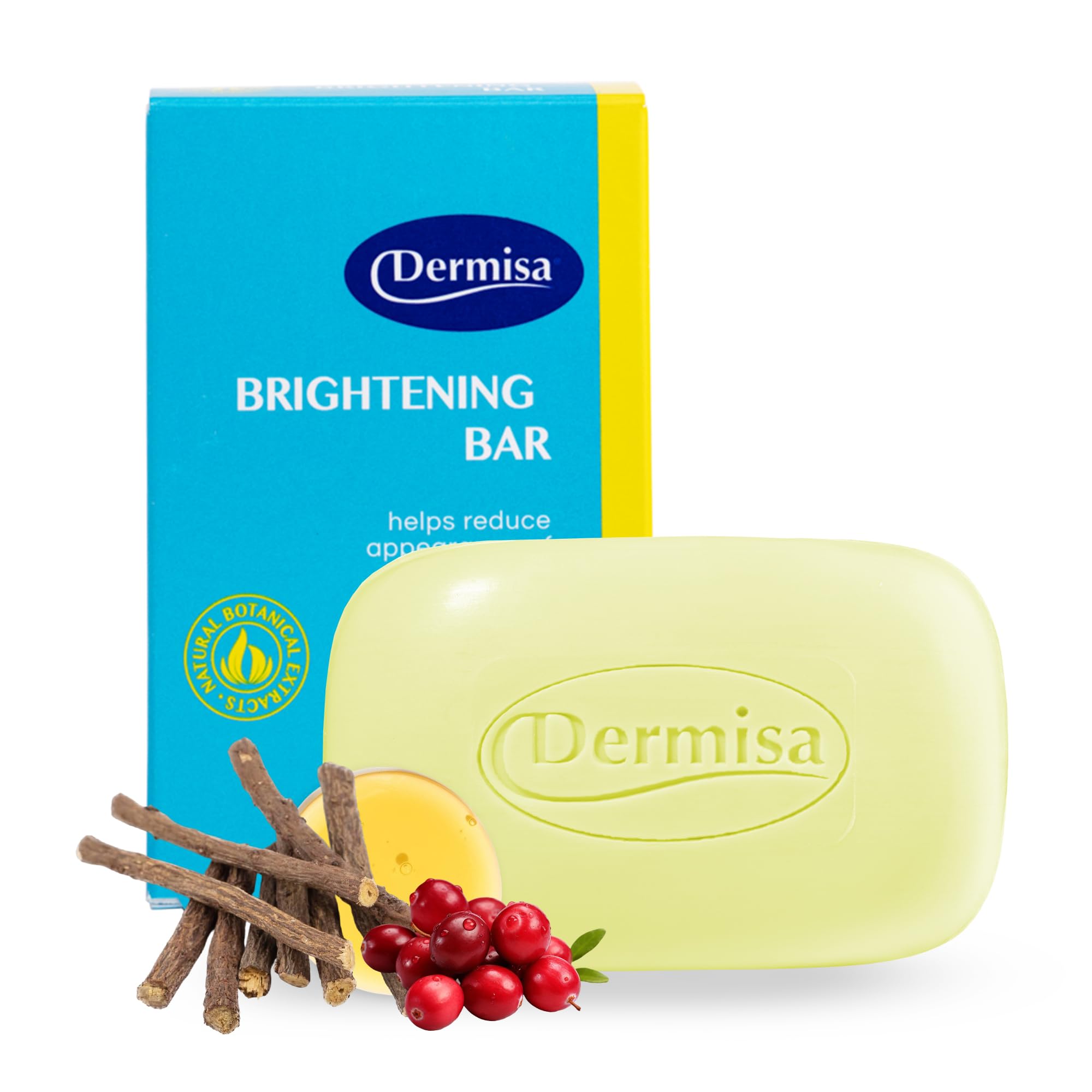 Dermisa Brightening Bar With Kojic Acid Licorice Root Bearberry Extract | No