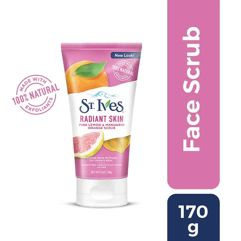 St. Ives Radiant Skin Face Scrub for Dull Skin Pink Lemon and Mandarin Orange