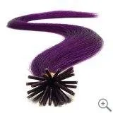 (24-pack) 25 Strands I Tip Purple, Straight Micro Ring Links Locks Beads Keratin Stick I Tipped Pre Bonded Indian Remy Remi Human Hair Extensions