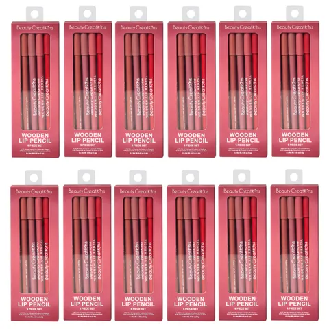(12-pack) Beauty Creations Wooden Lip Pencil Wine (Set)